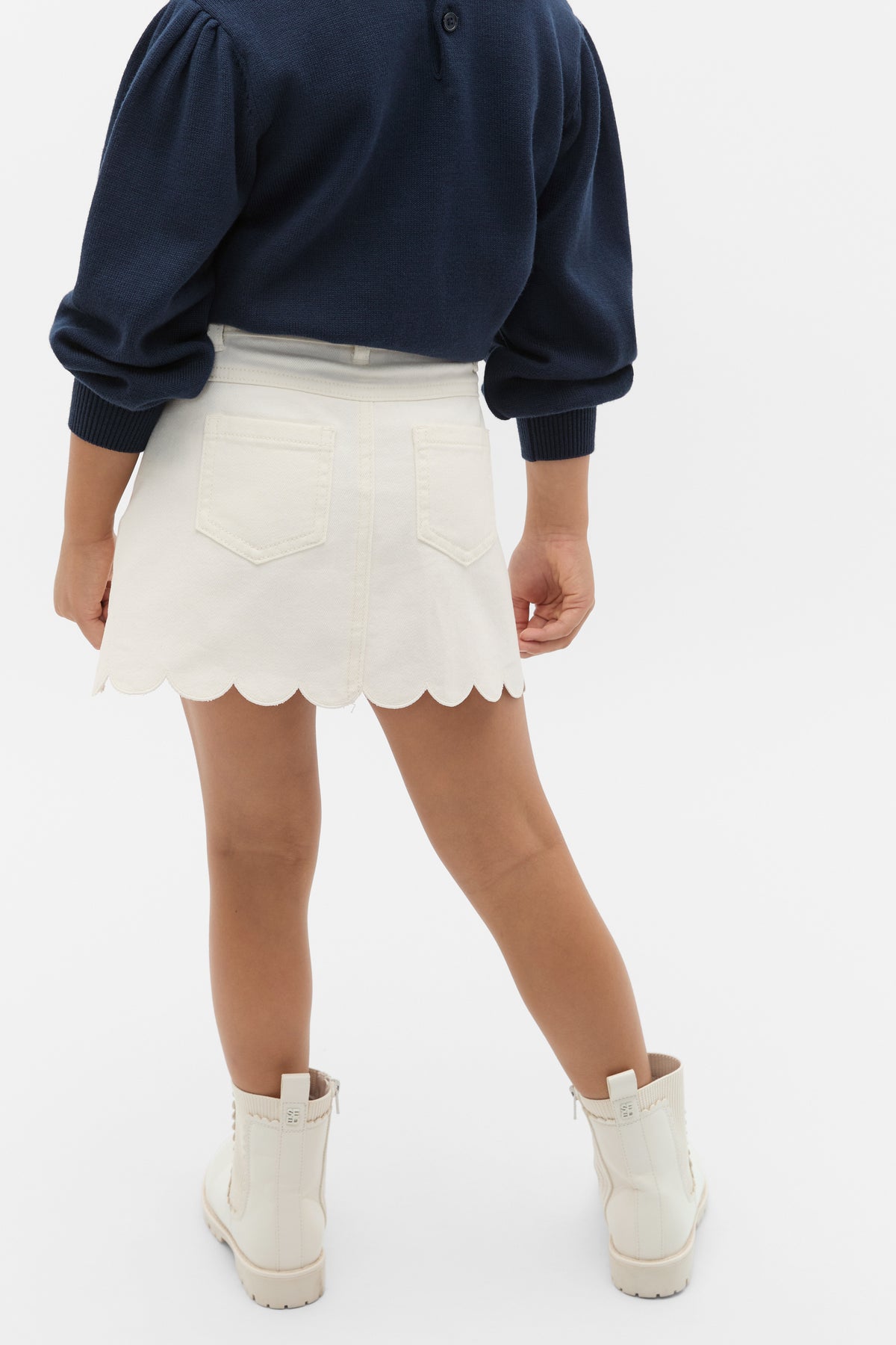 Scallop Denim Skirt