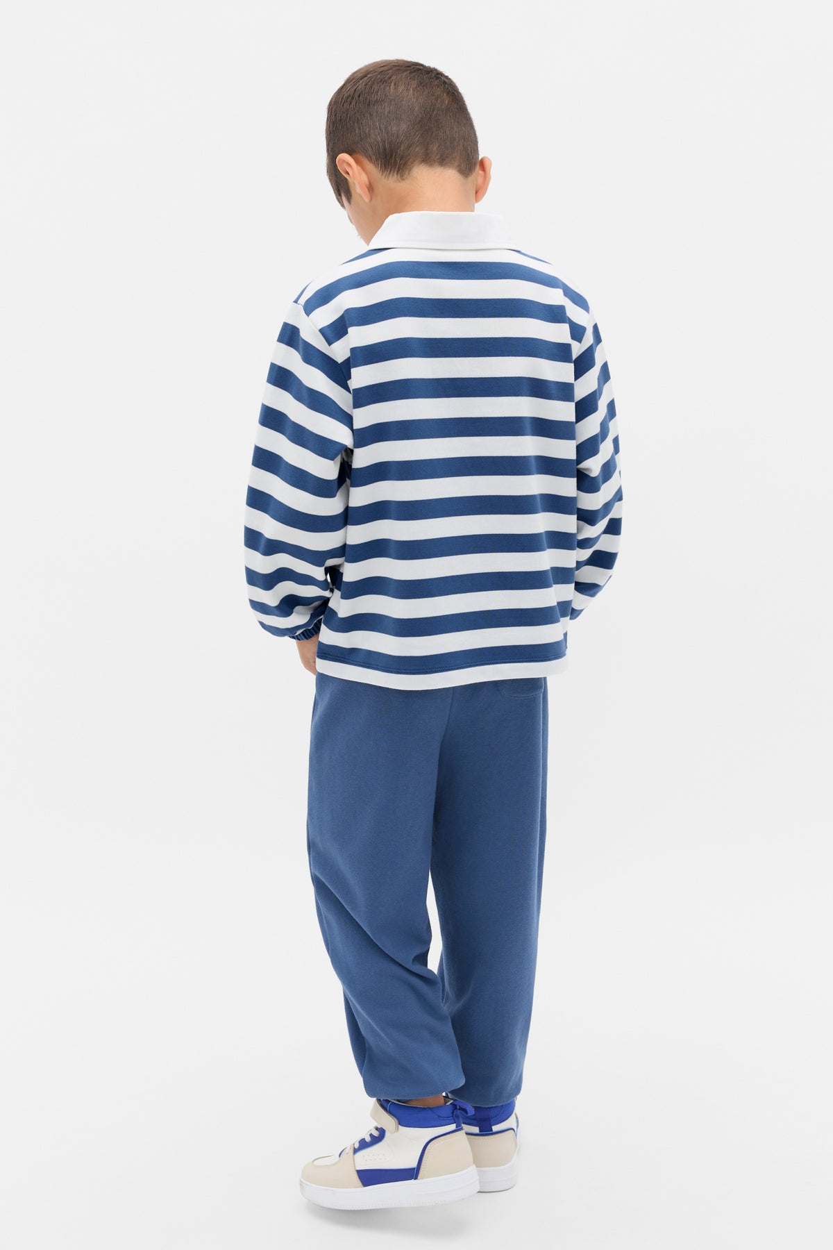 Stripe Collar Logo Sweat