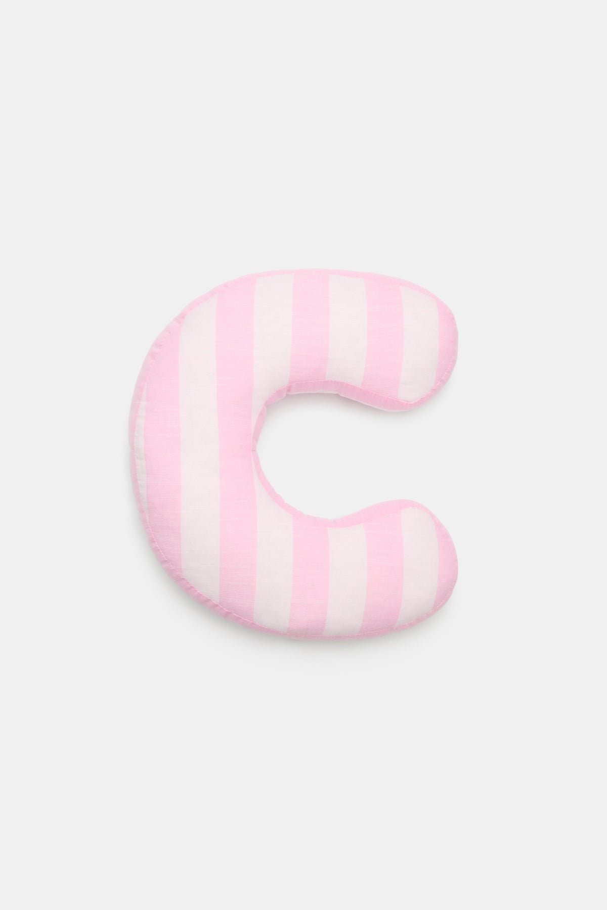 Pink Stripe Initial Cushion