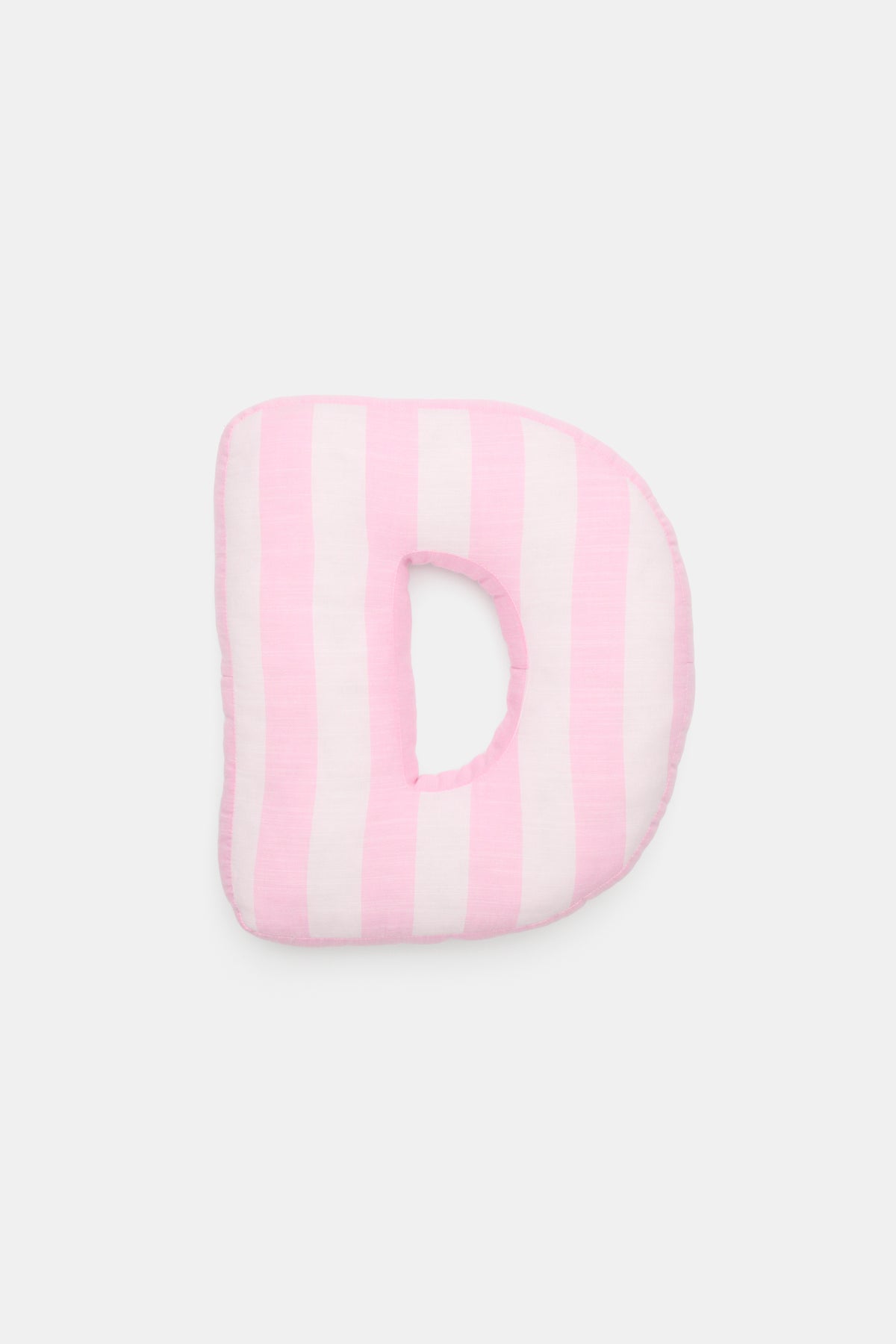 Pink Stripe Initial Cushion