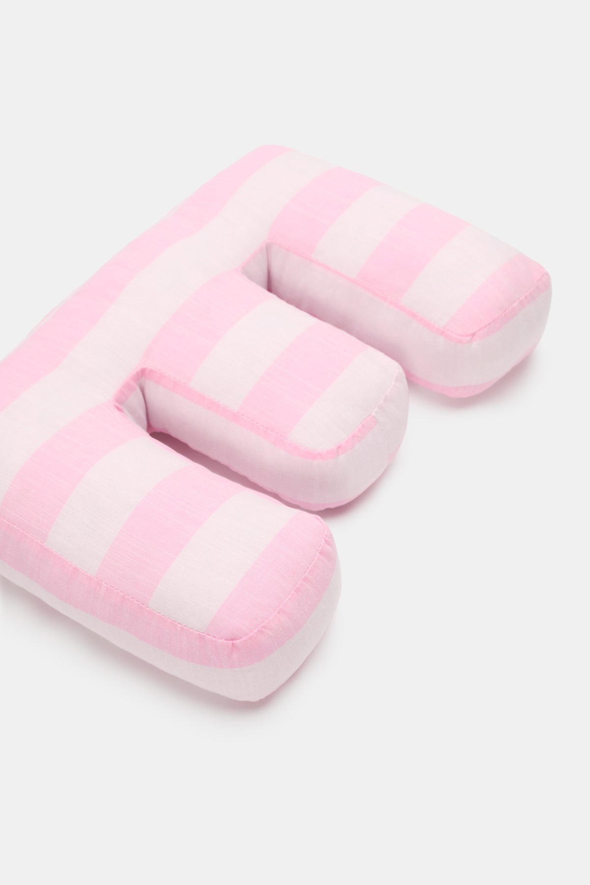 Pink Stripe Initial Cushion