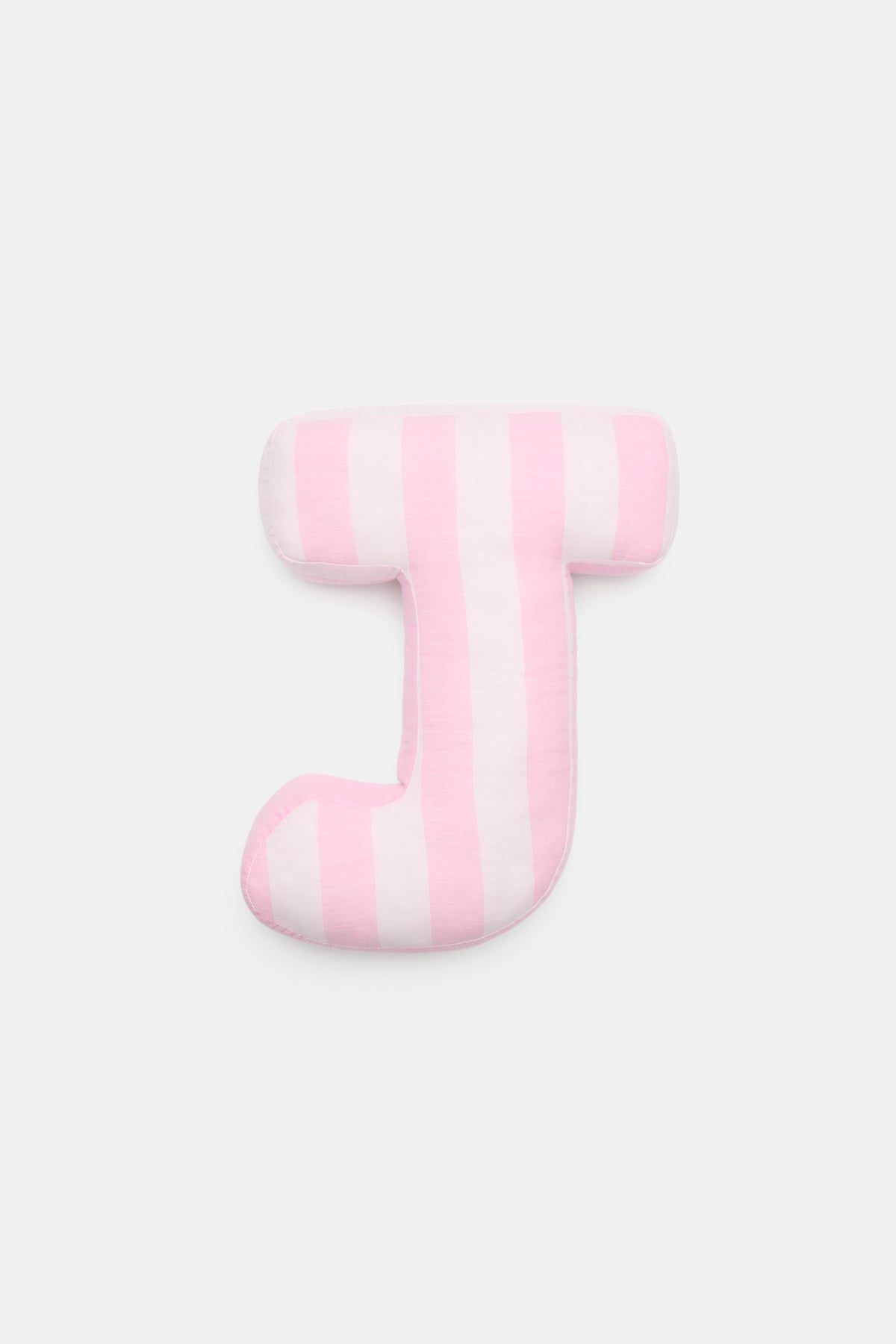 Pink Stripe Initial Cushion
