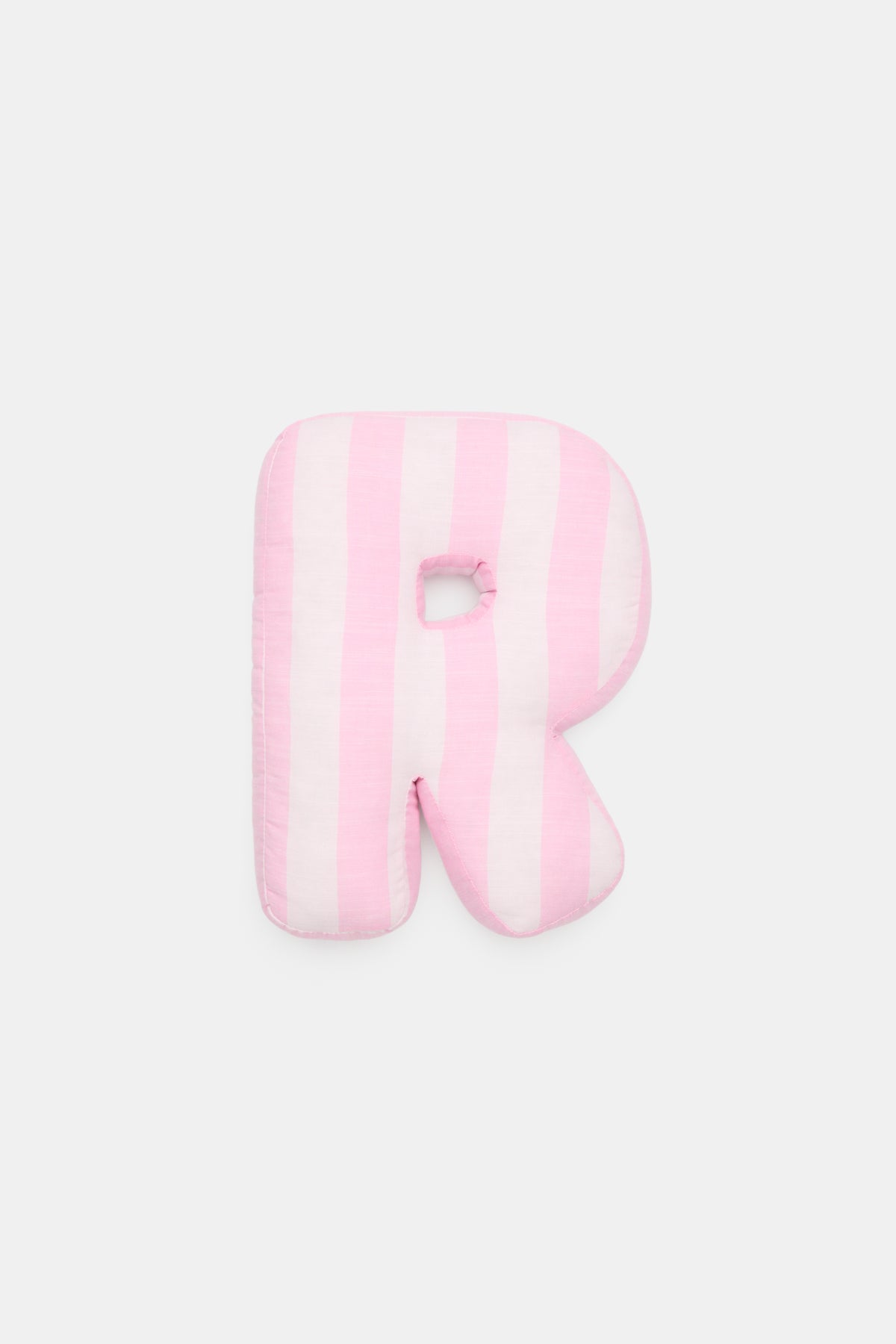 Pink Stripe Initial Cushion