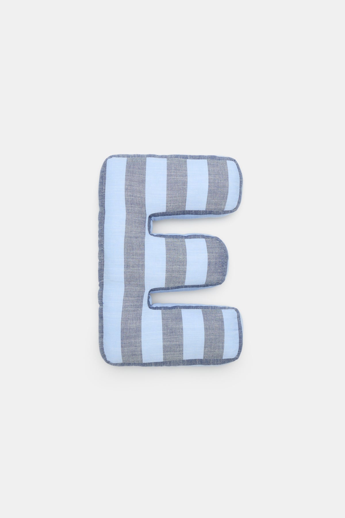 Blue Stripe Initial Cushion