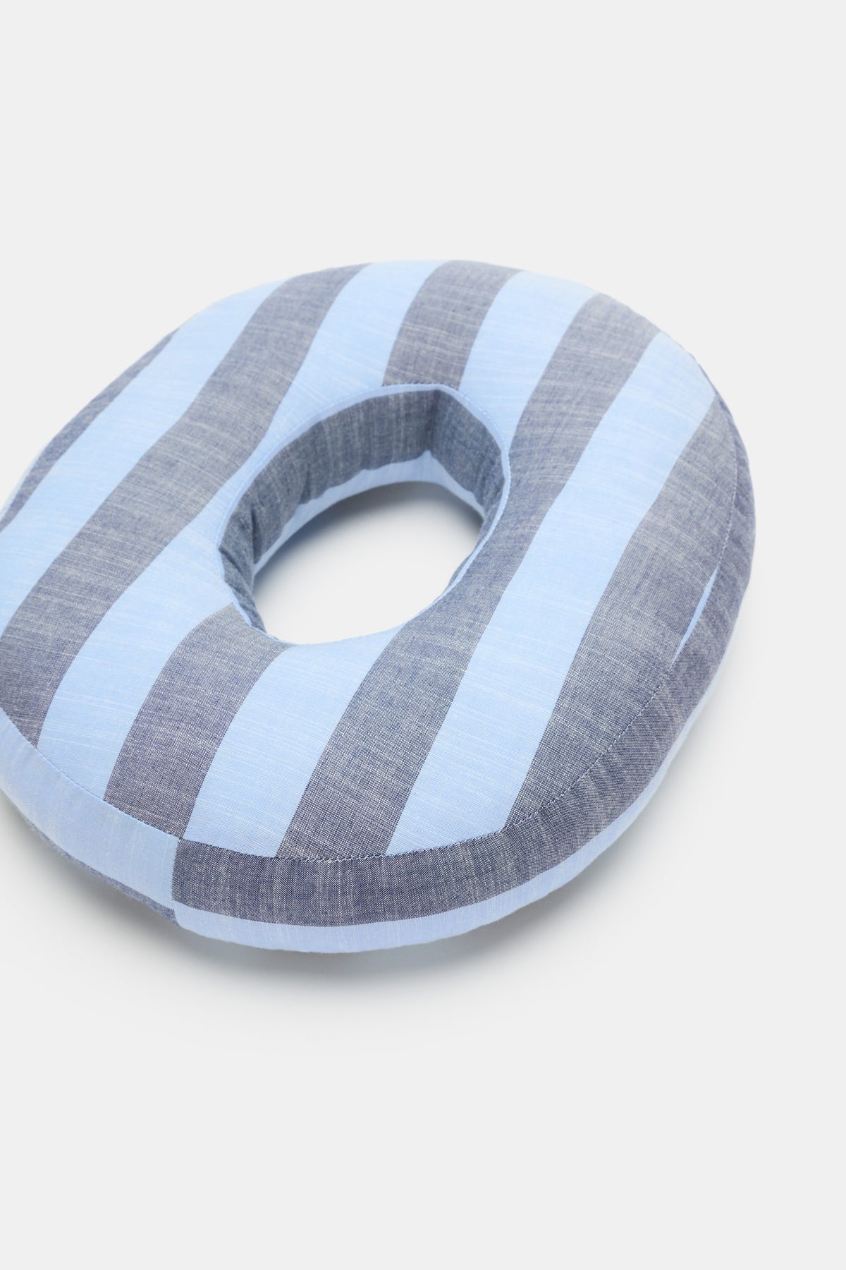 Blue Stripe Initial Cushion