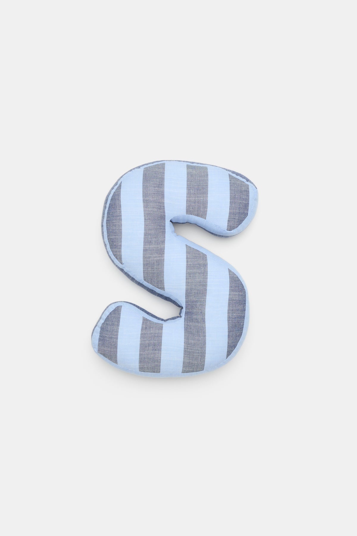 Blue Stripe Initial Cushion