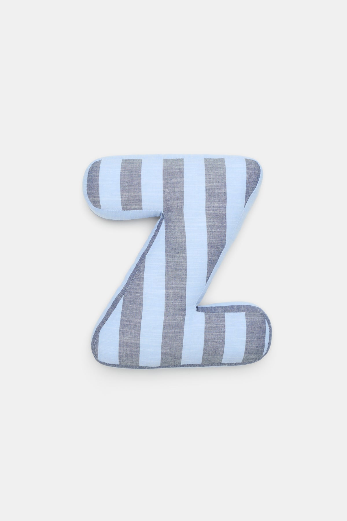 Blue Stripe Initial Cushion