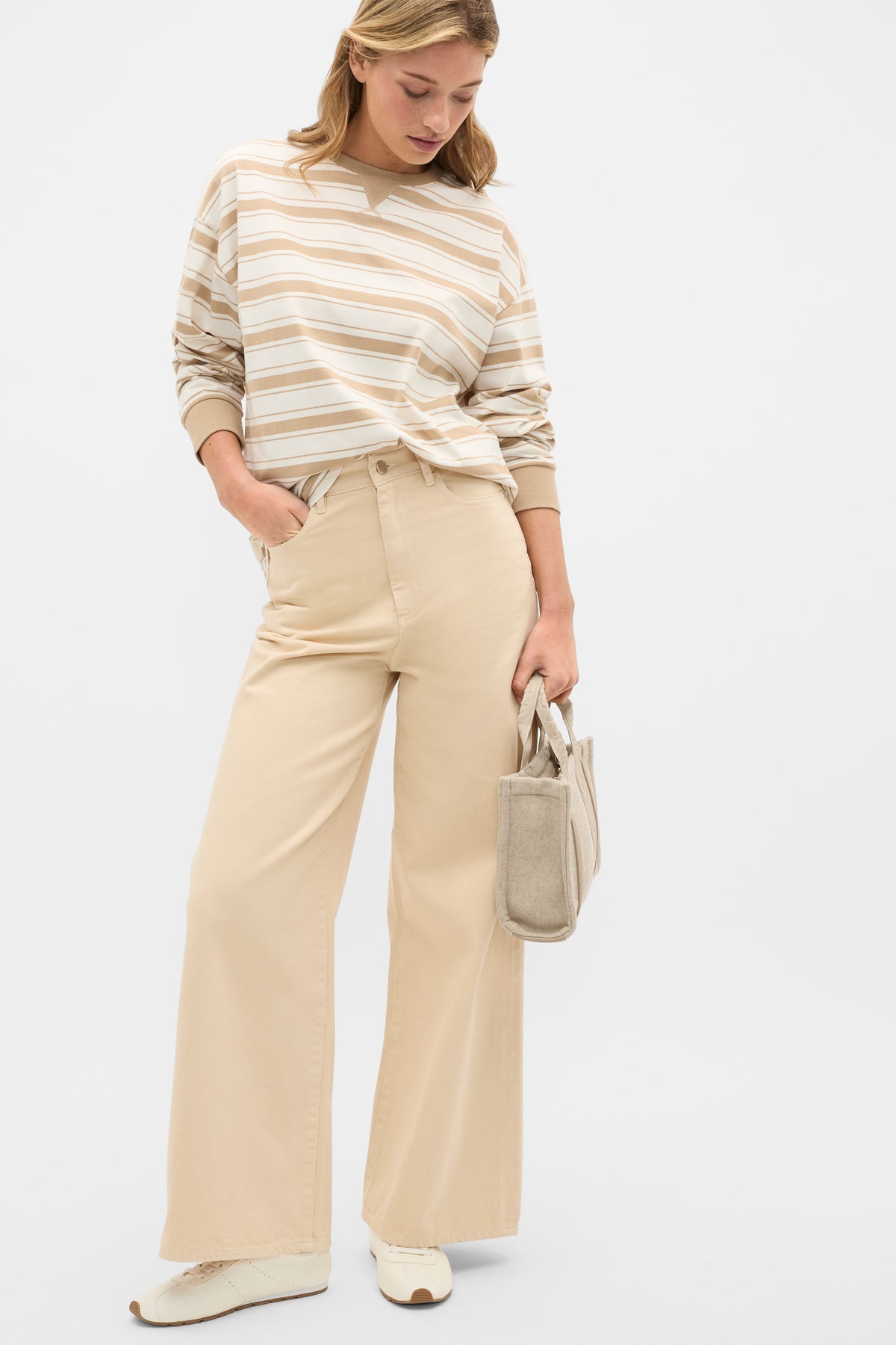 Slouchy Long Sleeve Striped Top