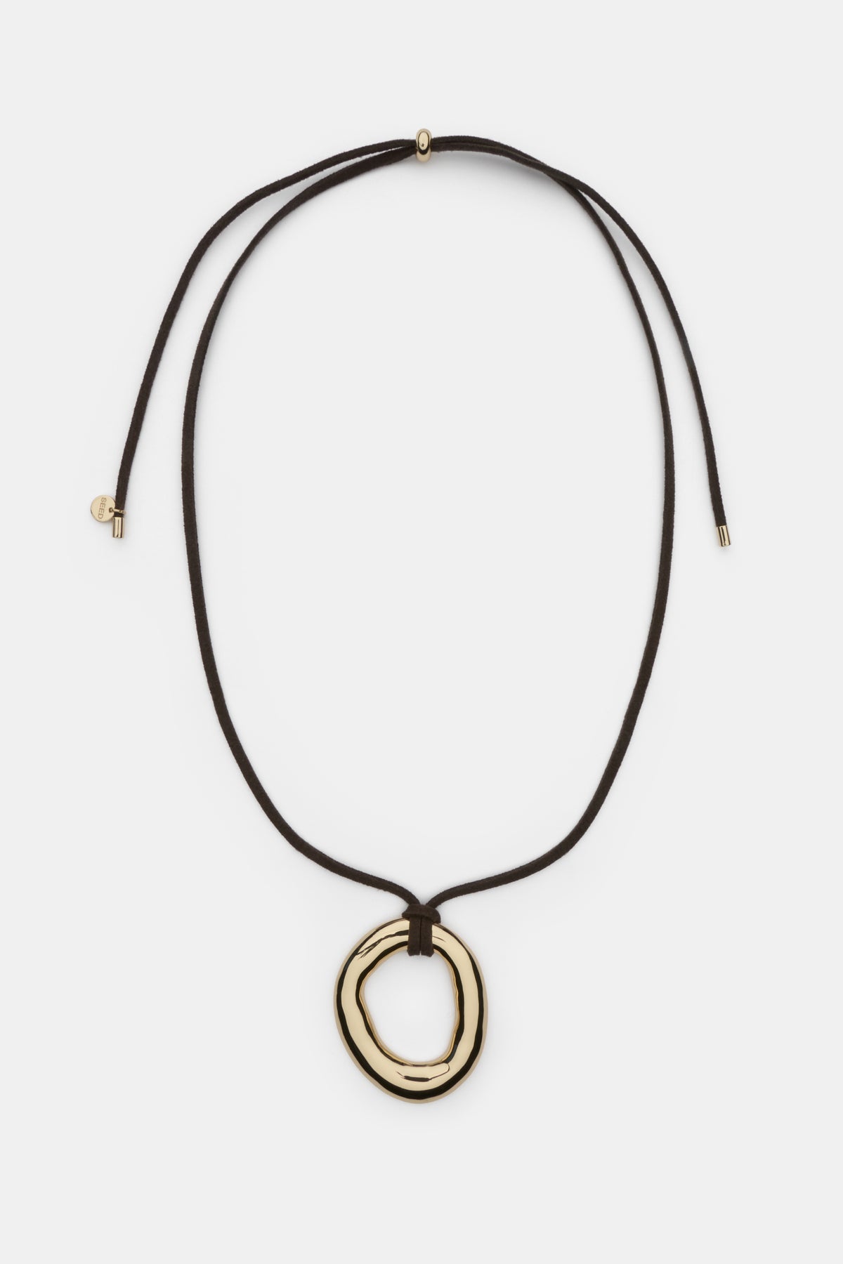 Adjustable Molten Pendant Necklace (Gold)