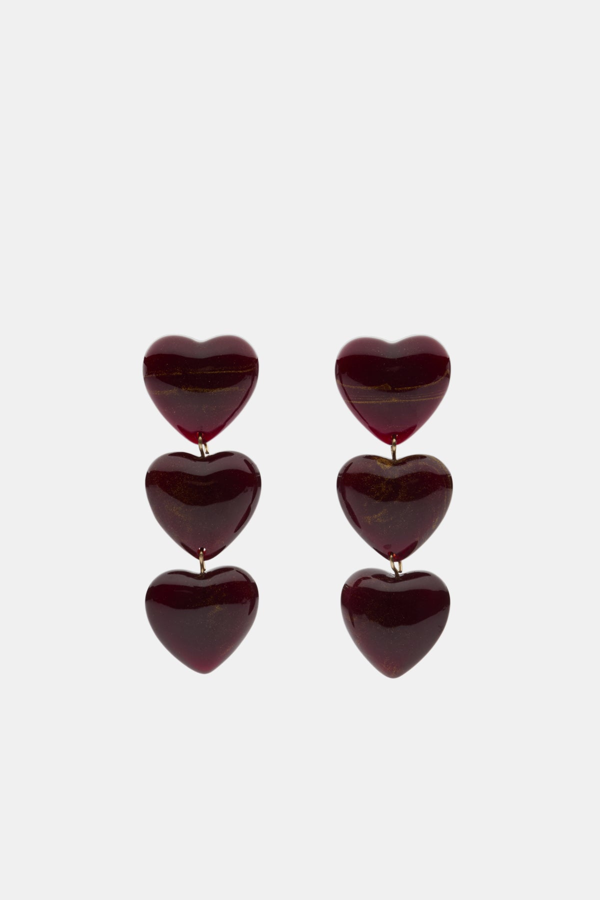 Resin Heart Trio Earring