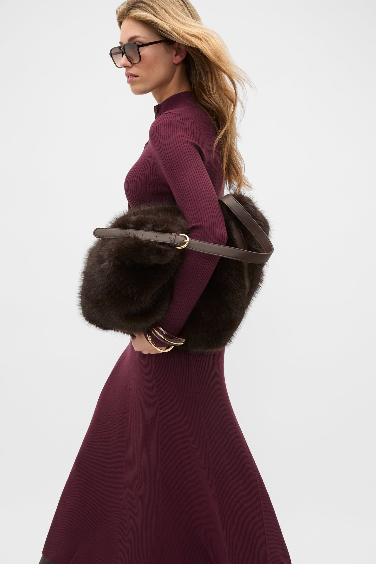 Fur Hobo Bag