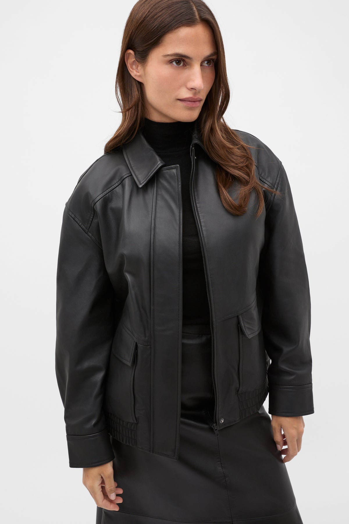 Leather Bomber Jacket