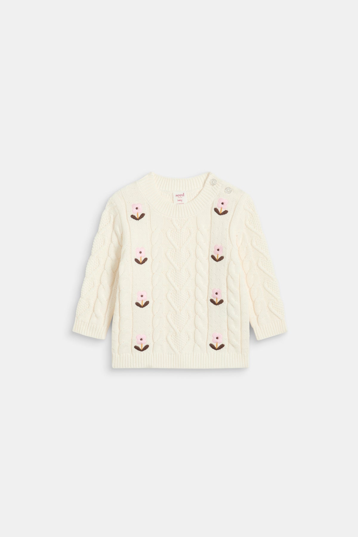Floral Cable Knit Sweater