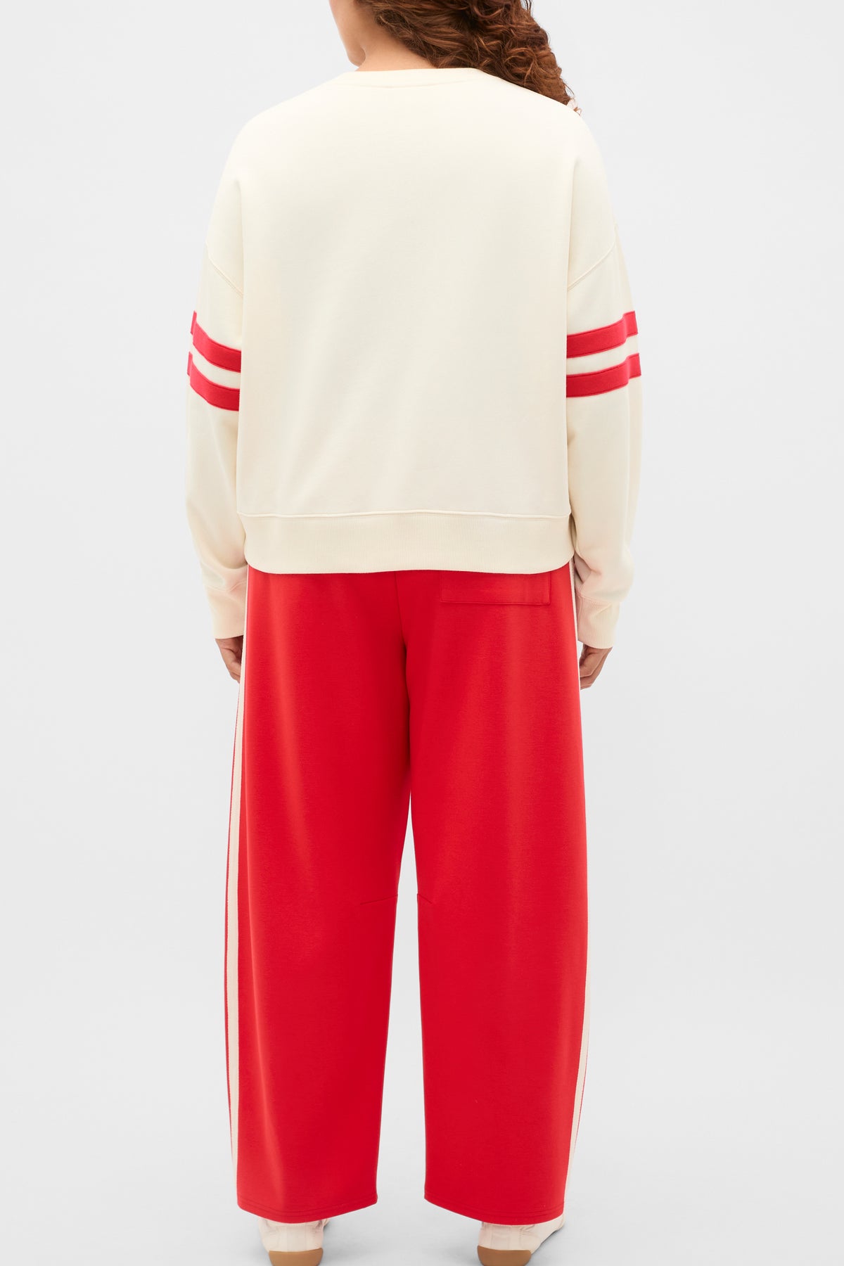 Contrast Detail Crew Neck Sweat
