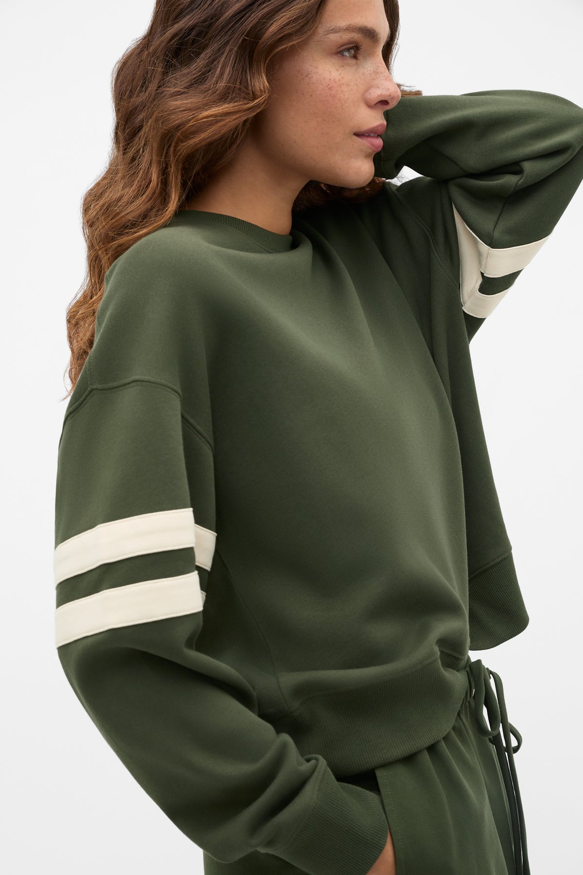 Contrast Detail Crew Neck Sweat