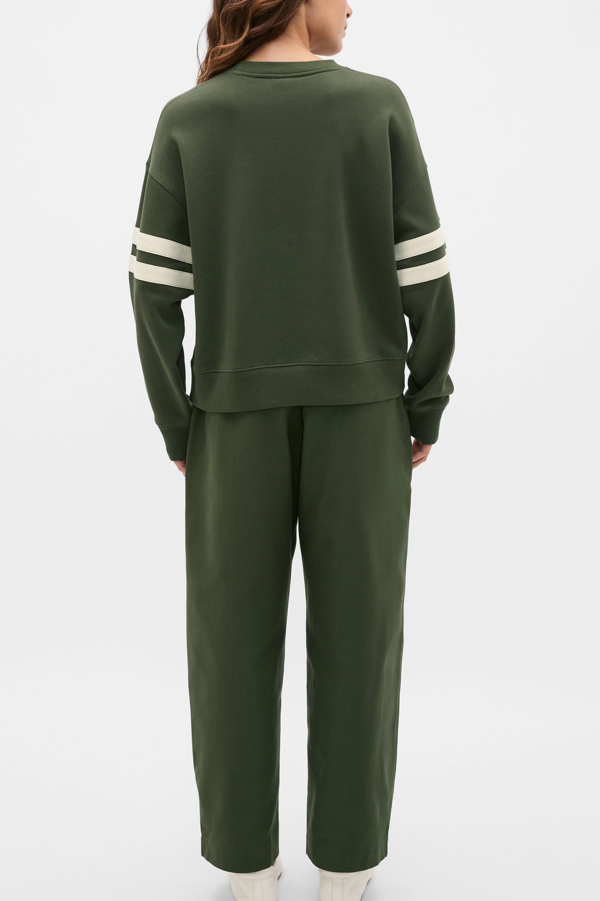 Contrast Detail Crew Neck Sweat
