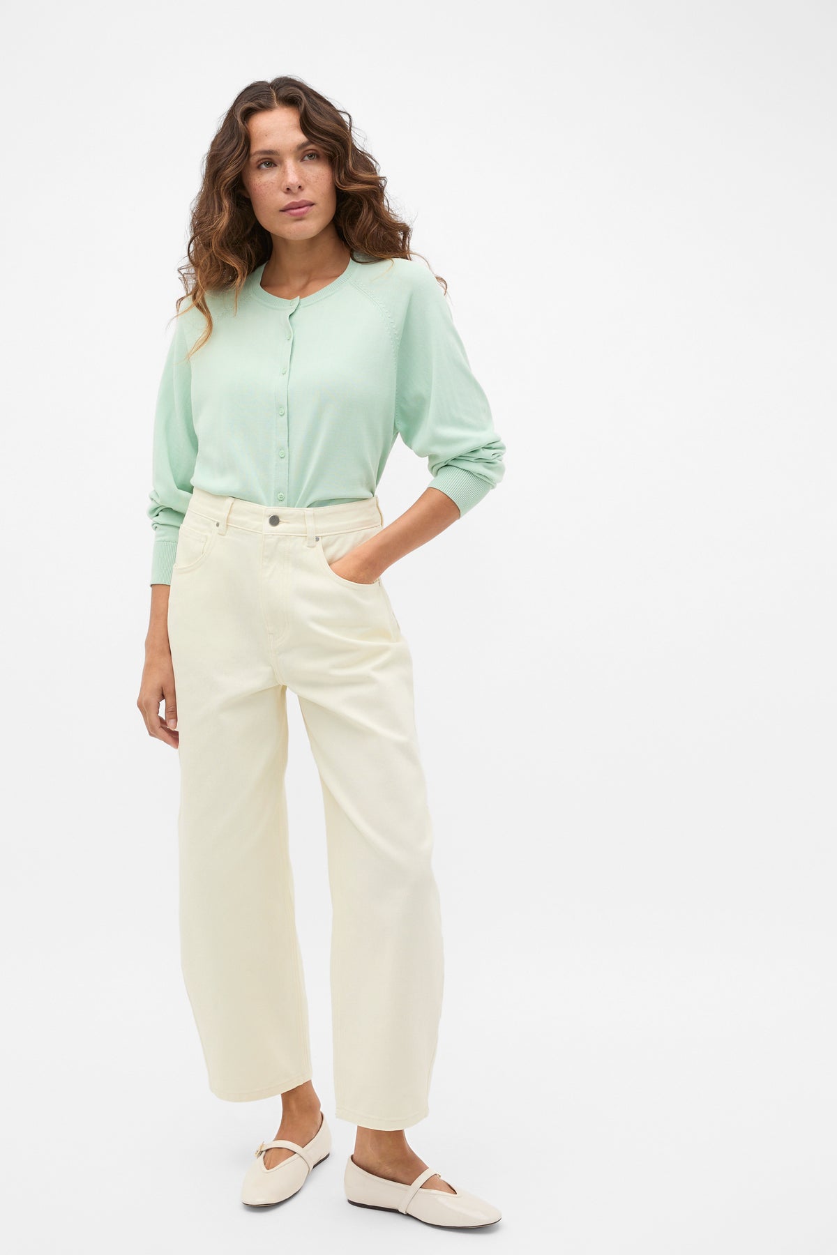 Cotton Blend Raglan Cardigan