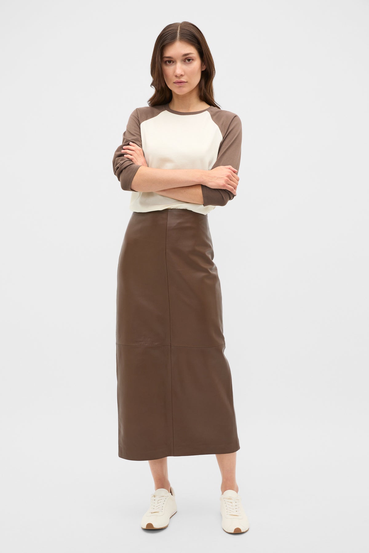 Spliced Raglan Long Sleeve Top