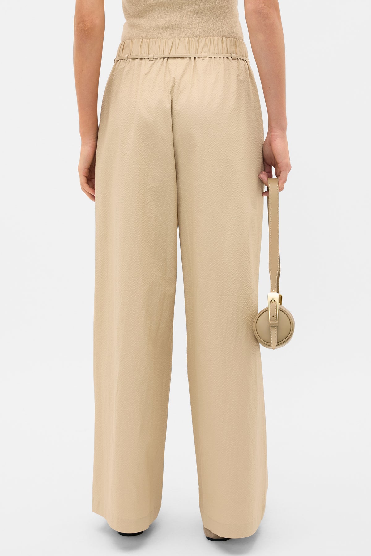 Textured Wide Leg Pant