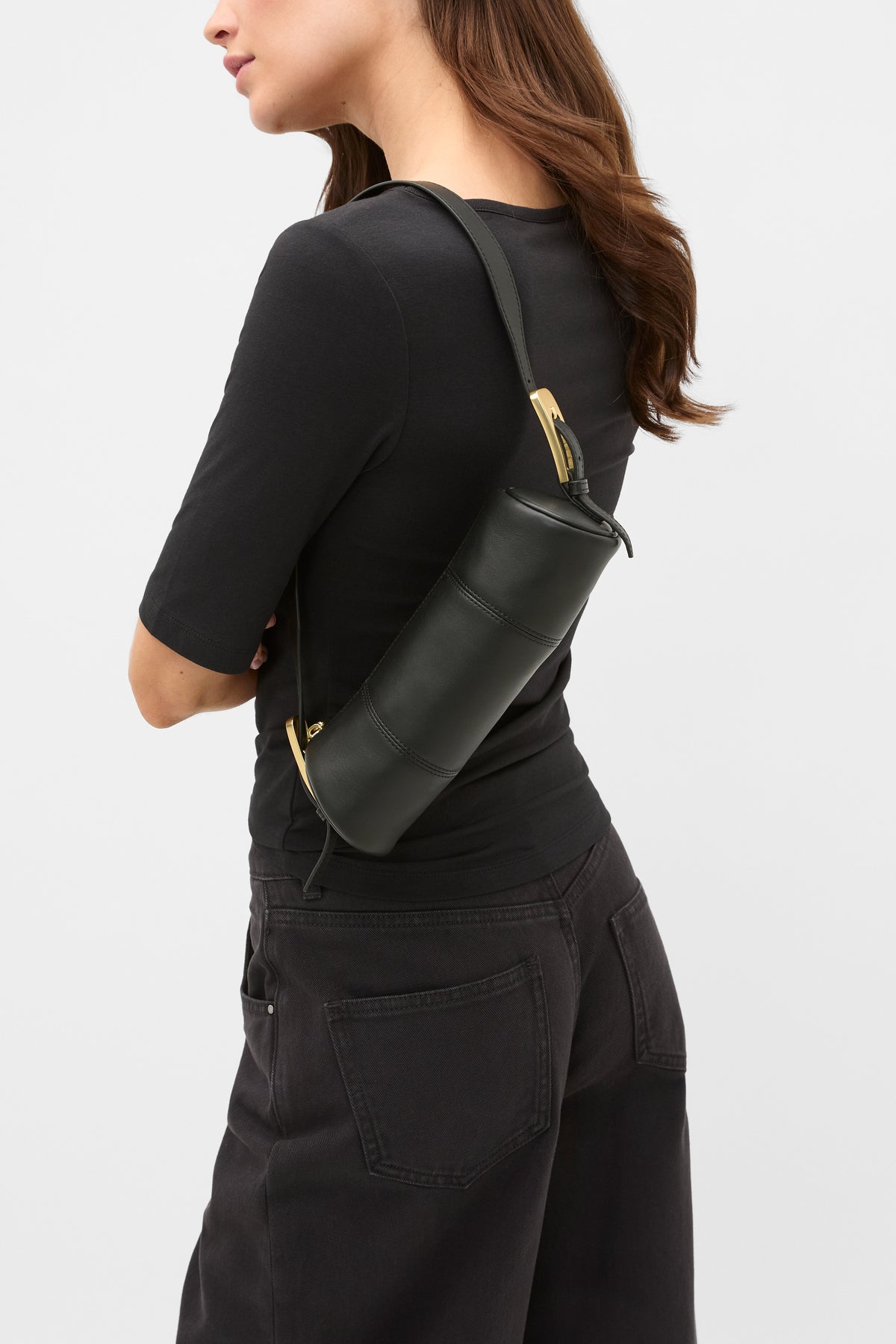 Leather Rounded Shoulder Bag