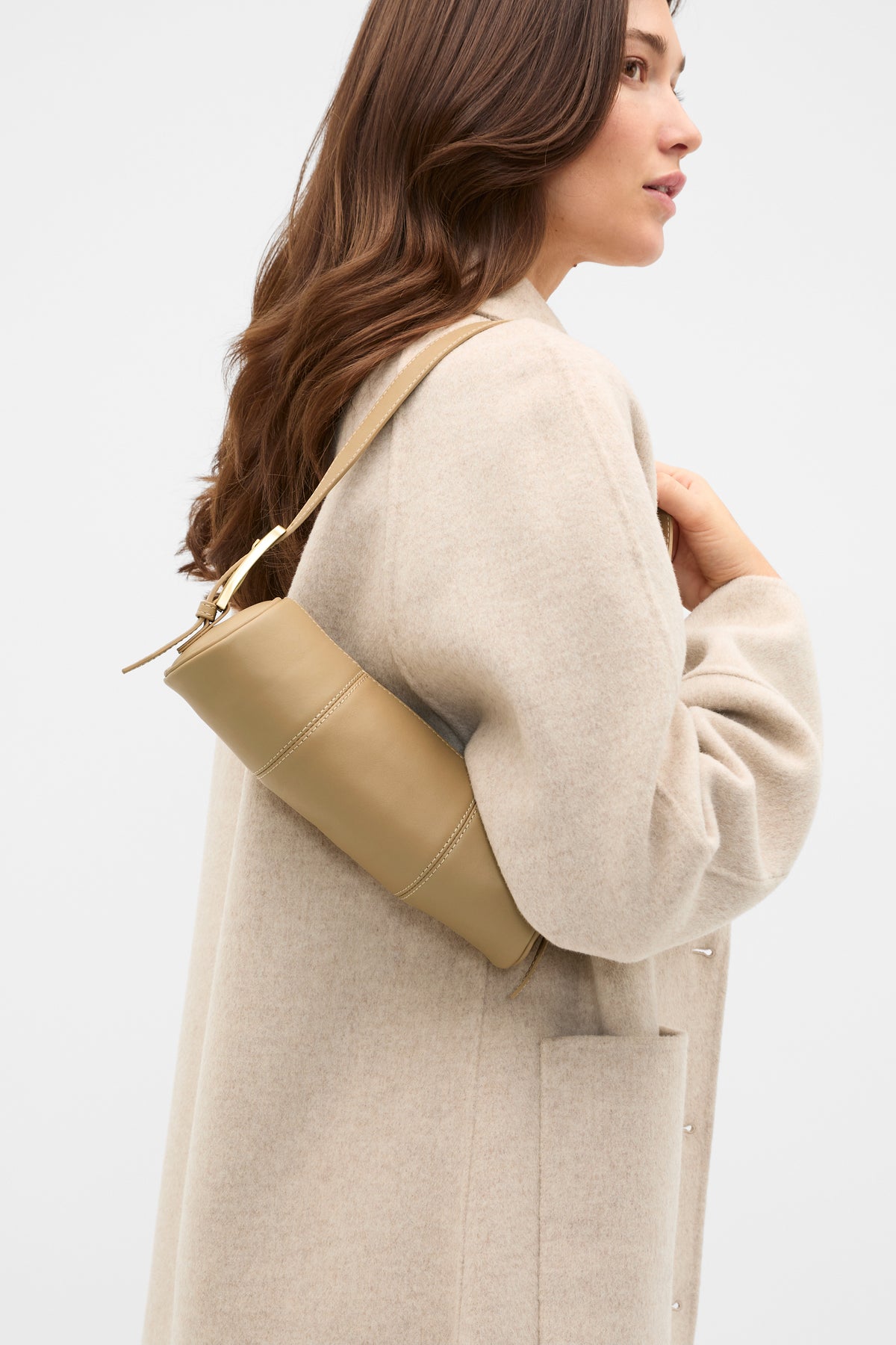 Leather Rounded Shoulder Bag