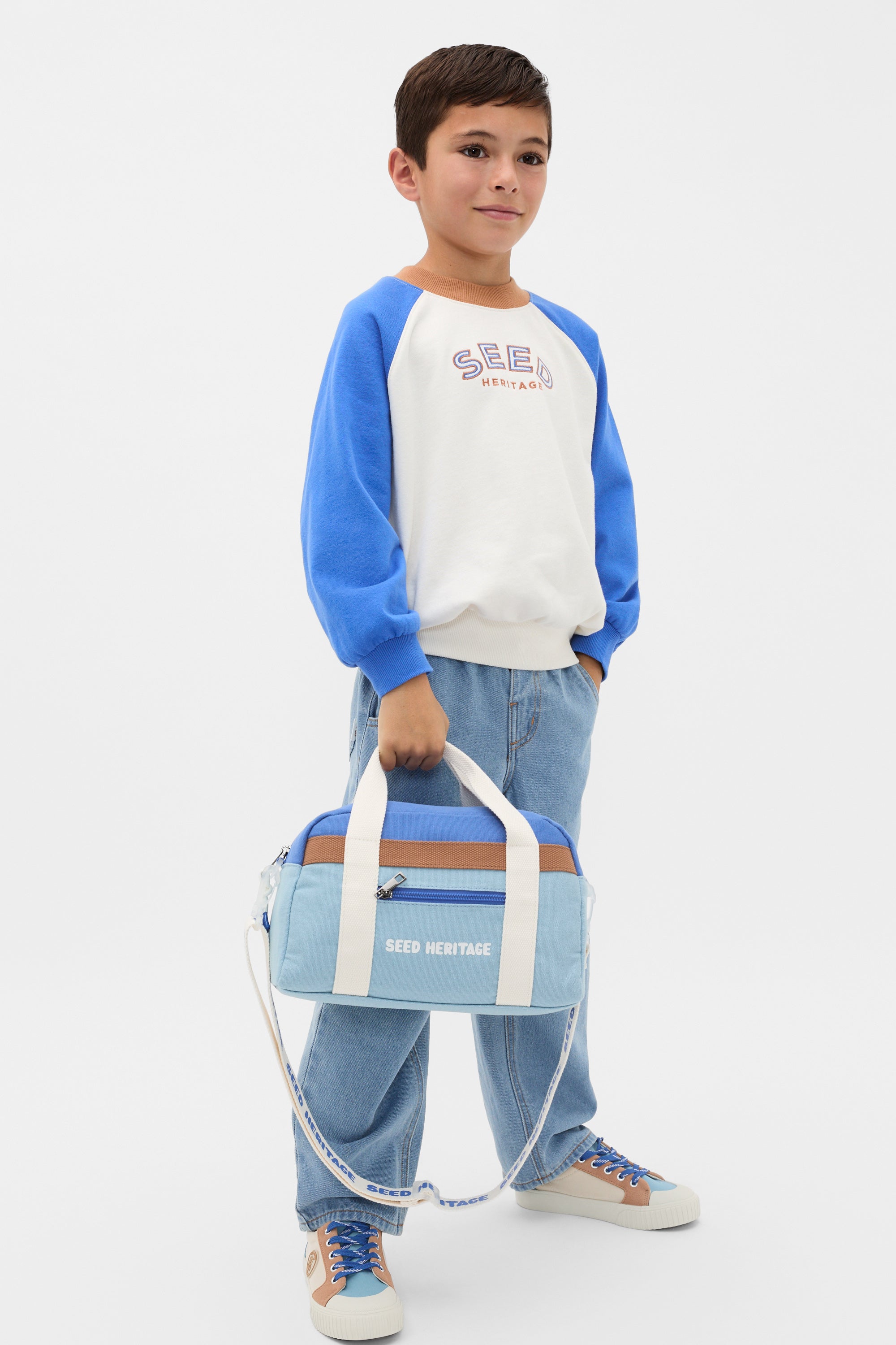 Retro Mini Duffle Bag | Blue Multi | Seed Heritage – Seed Heritage AU