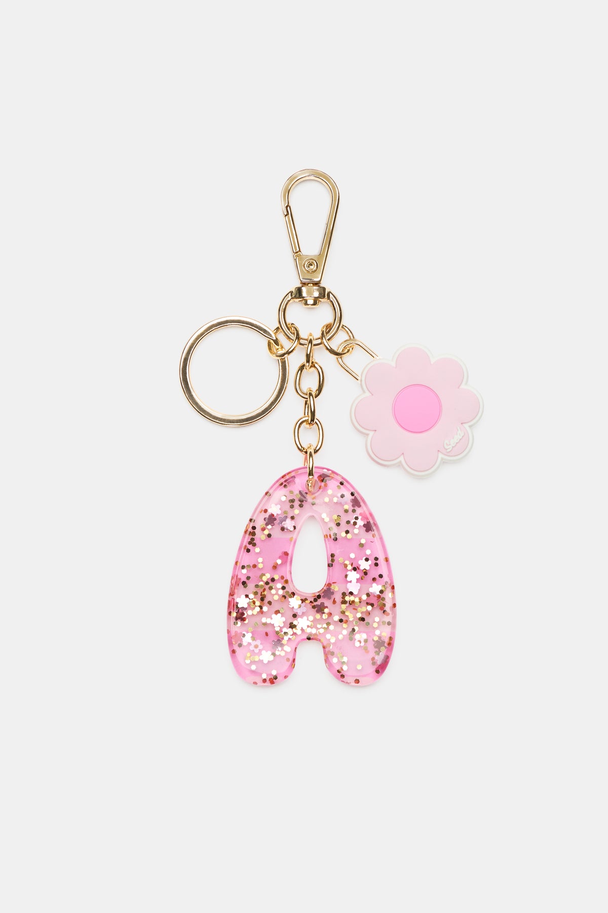 Pink Stripe Initial Keyring