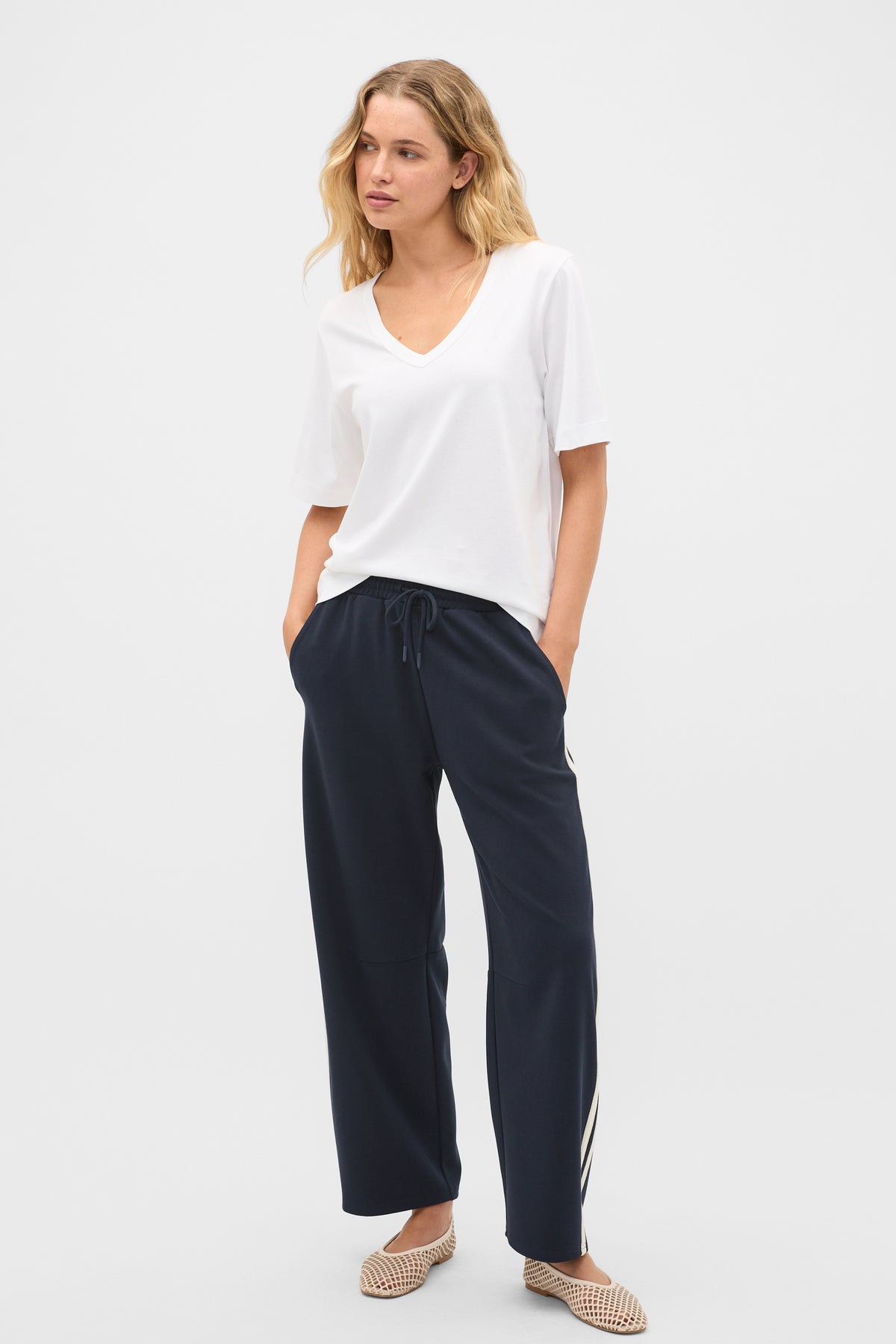 Cotton V Neck Relaxed Tee
