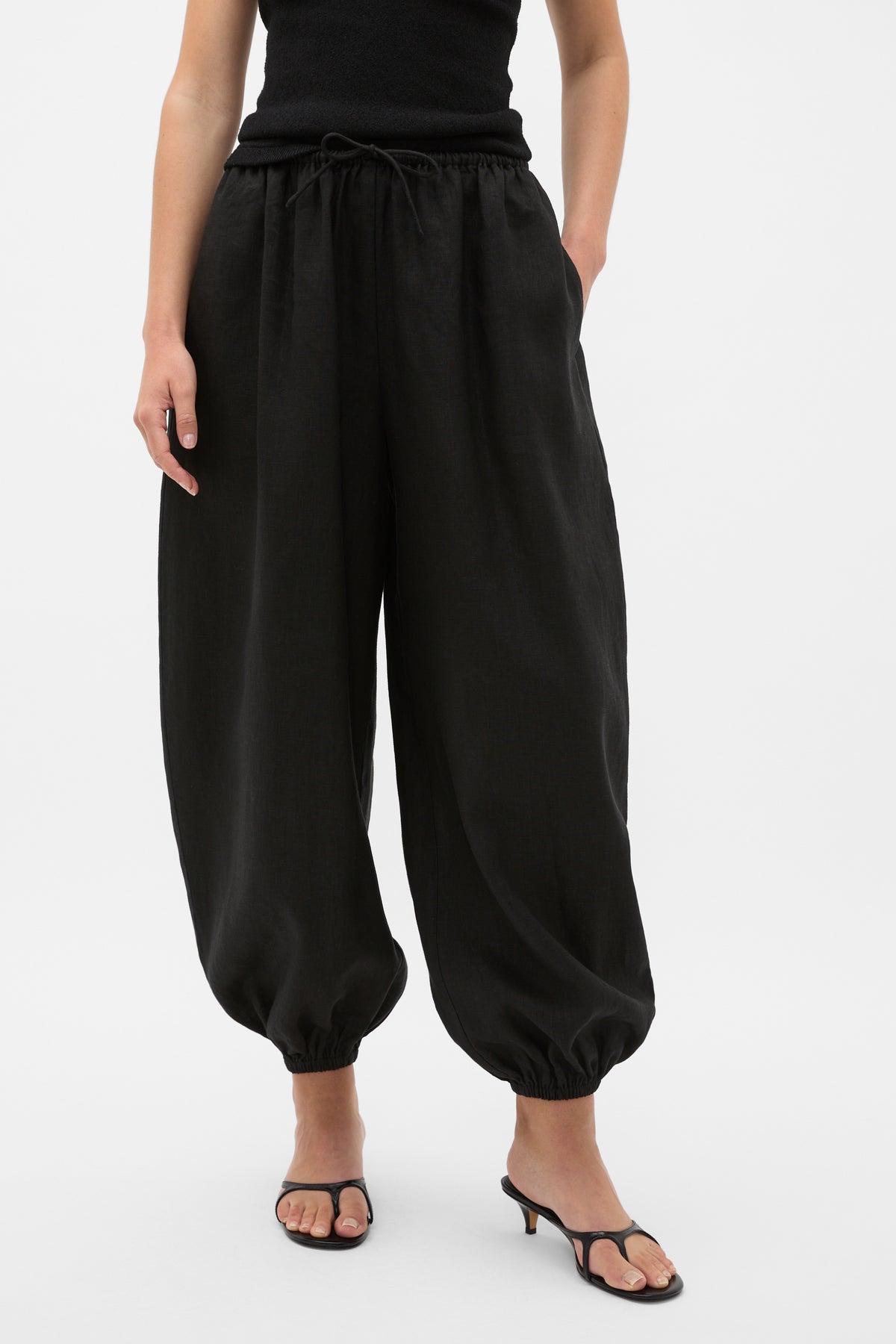 Linen Balloon Tie Pant