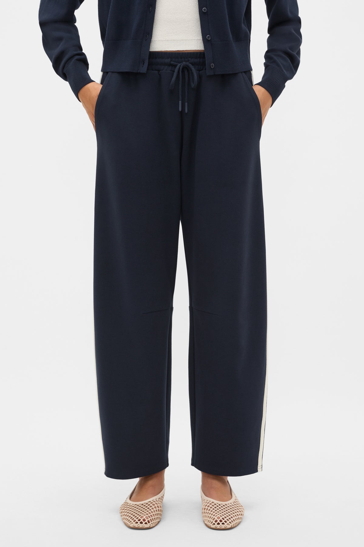 Side Stripe Barrel Leg Pant