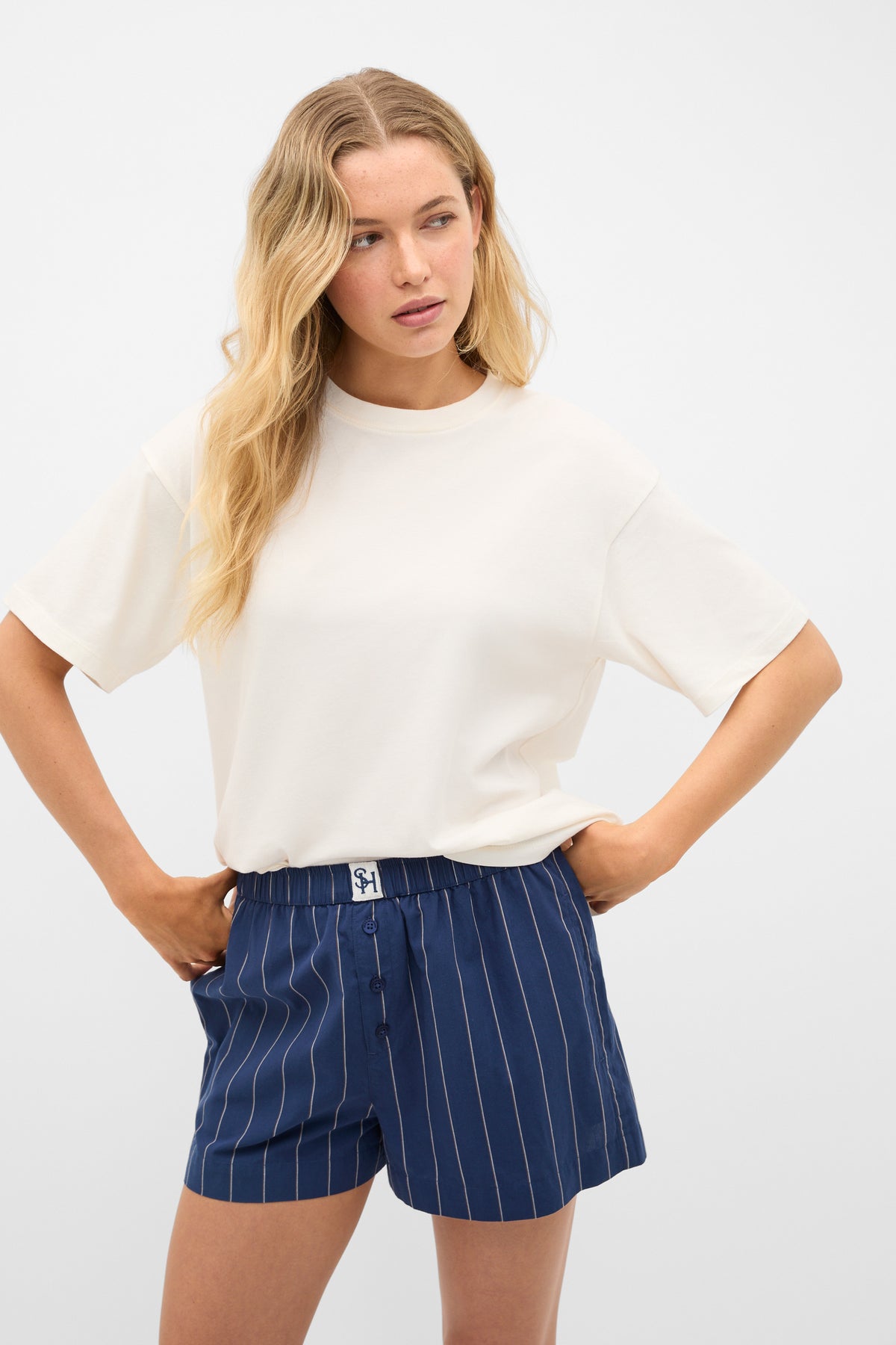 T-Shirt and Stripe Short PJ Set
