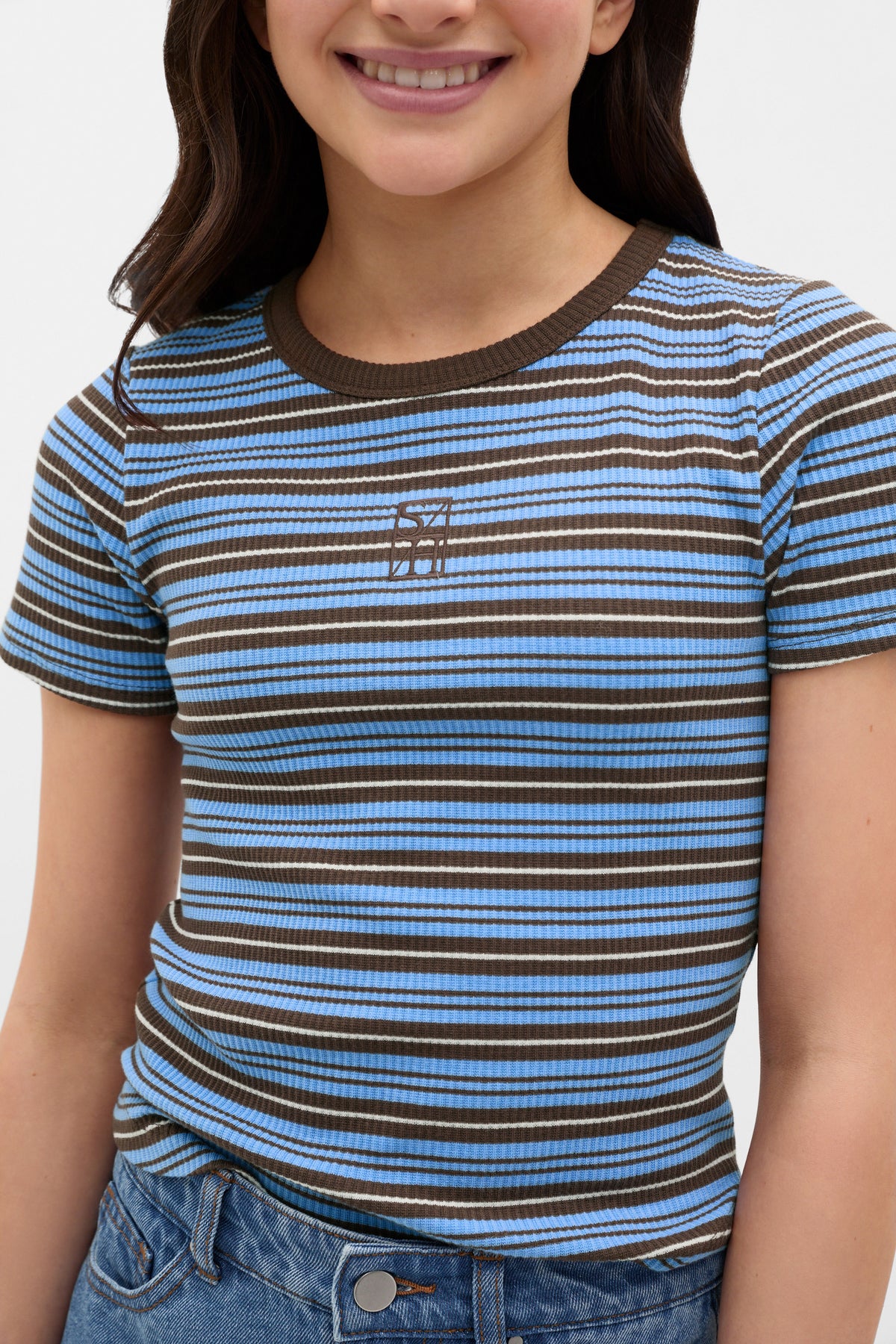 Stripe Logo Rib Tee