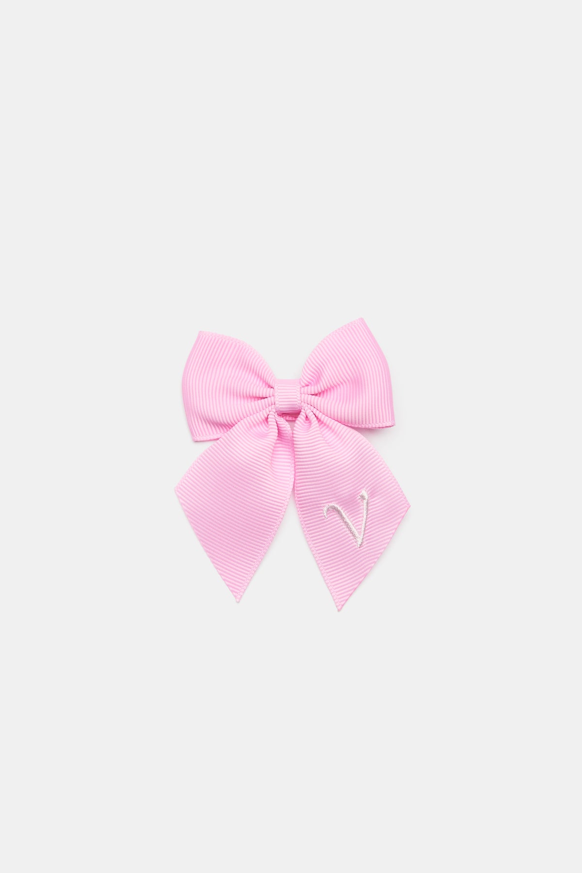 Grosgrain Initial Bow Duck Clip