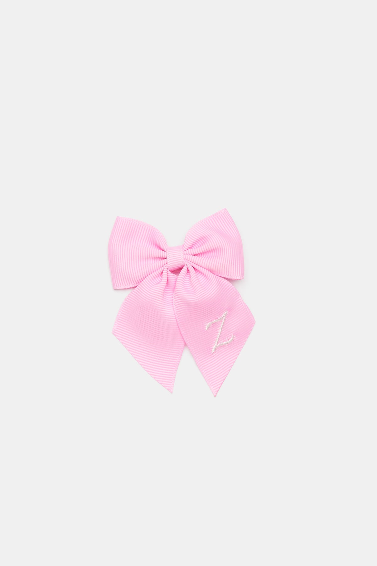 Grosgrain Initial Bow Duck Clip