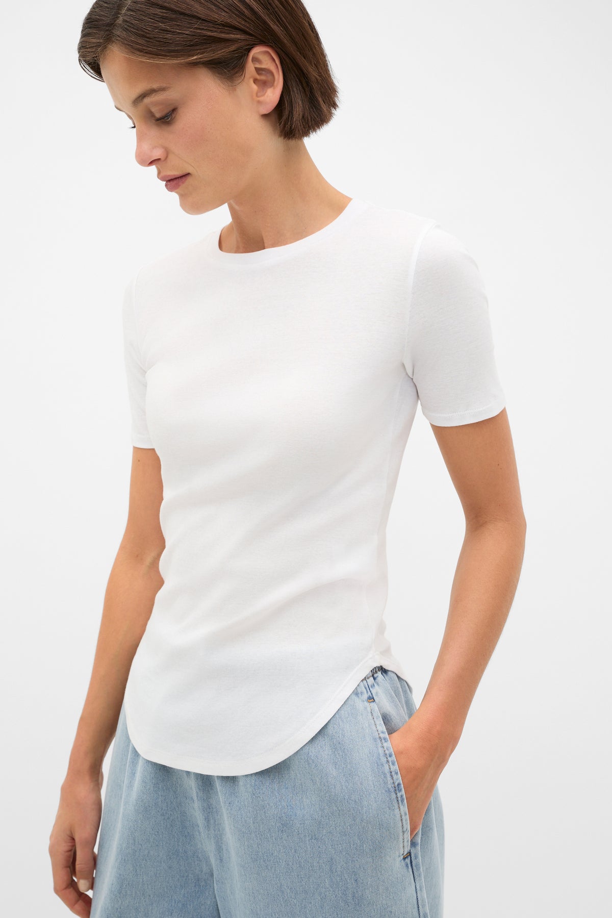 Cotton Curve Hem Tee