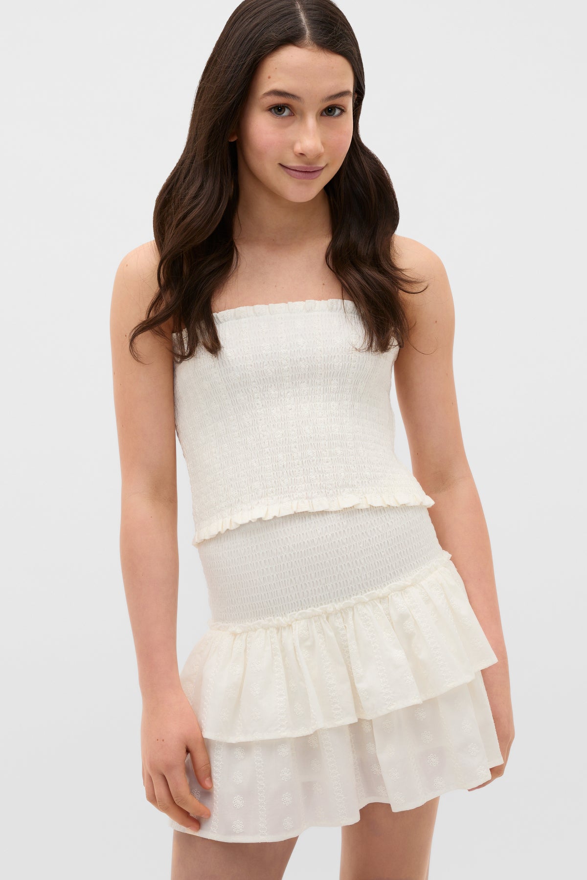 Tiered Shirred Skirt