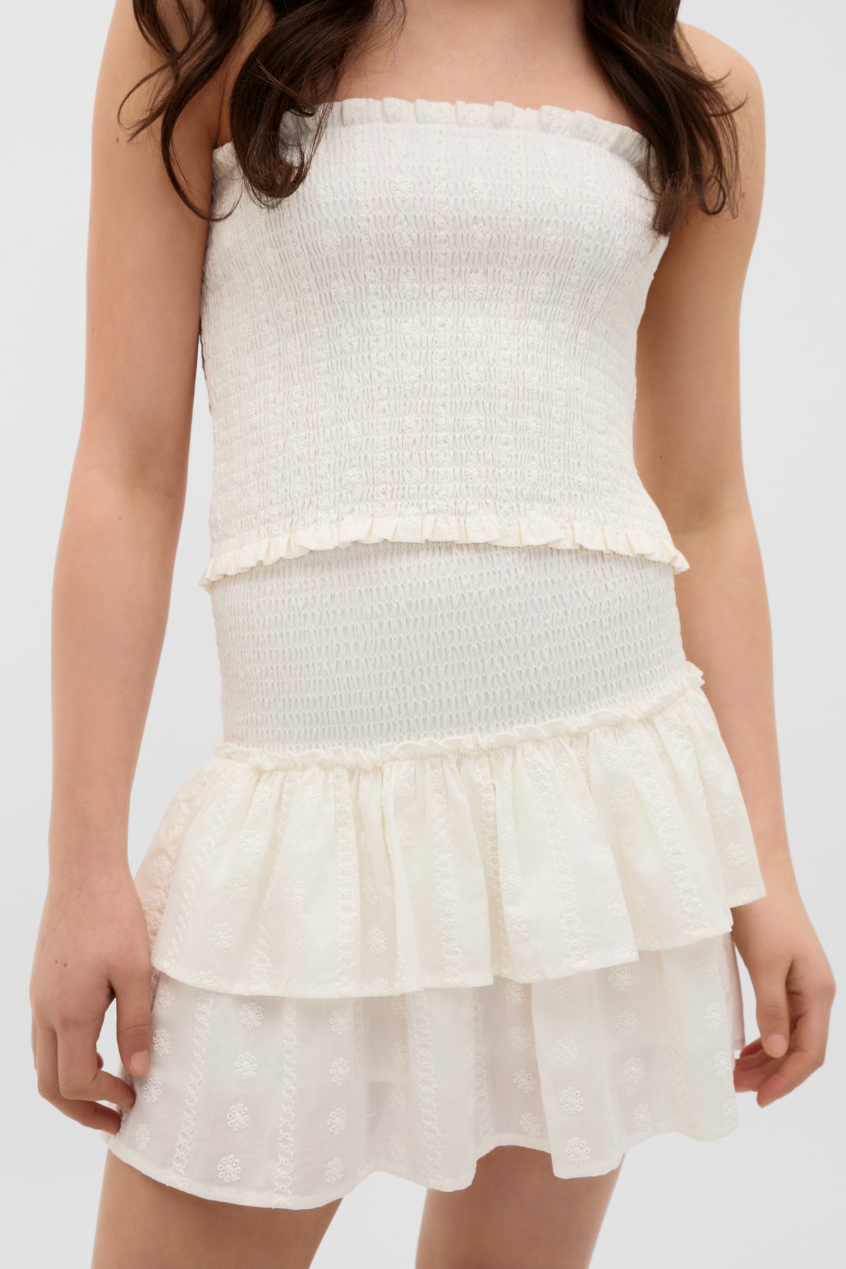 Tiered Shirred Skirt