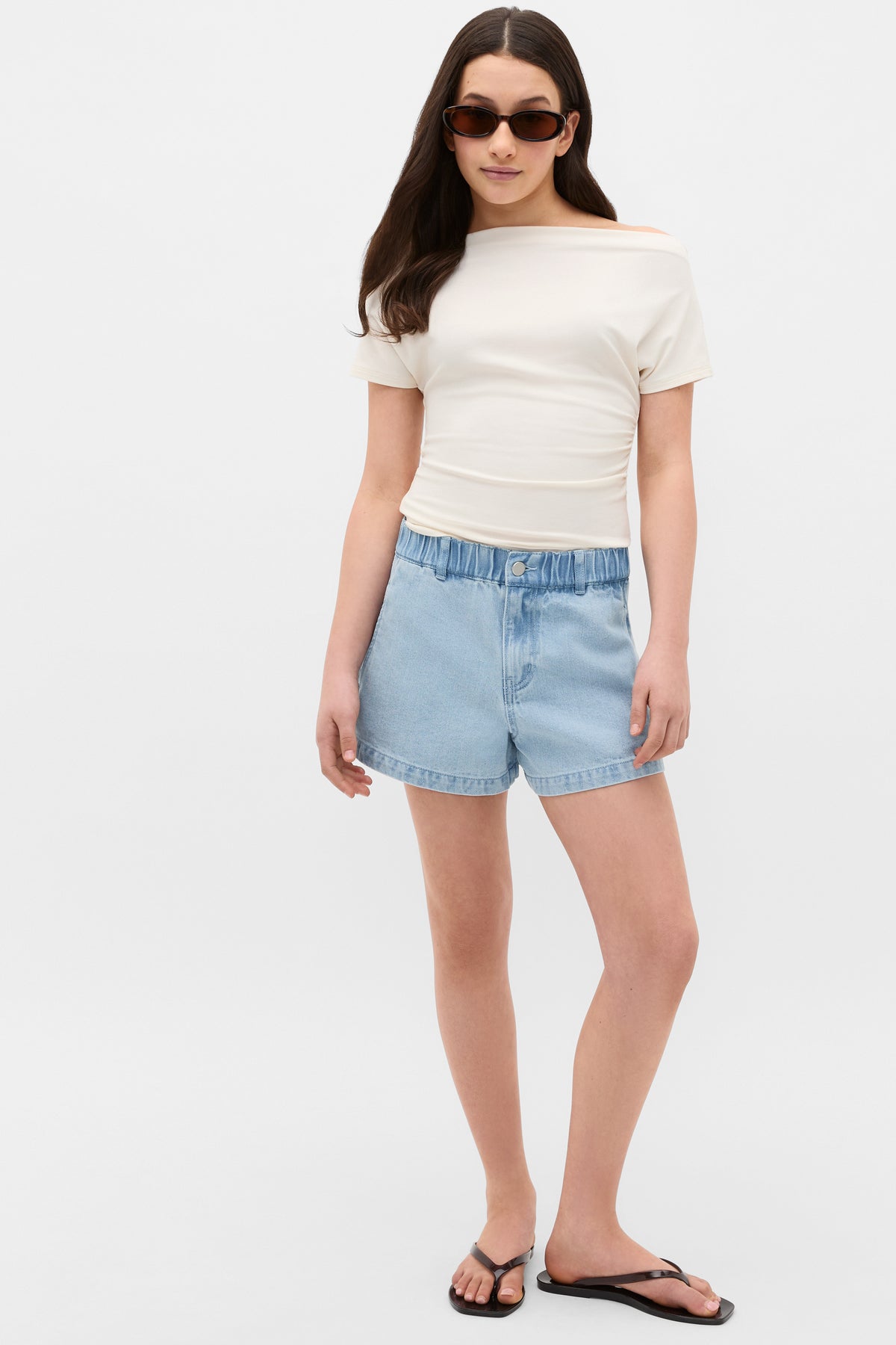 High Waisted Denim Short