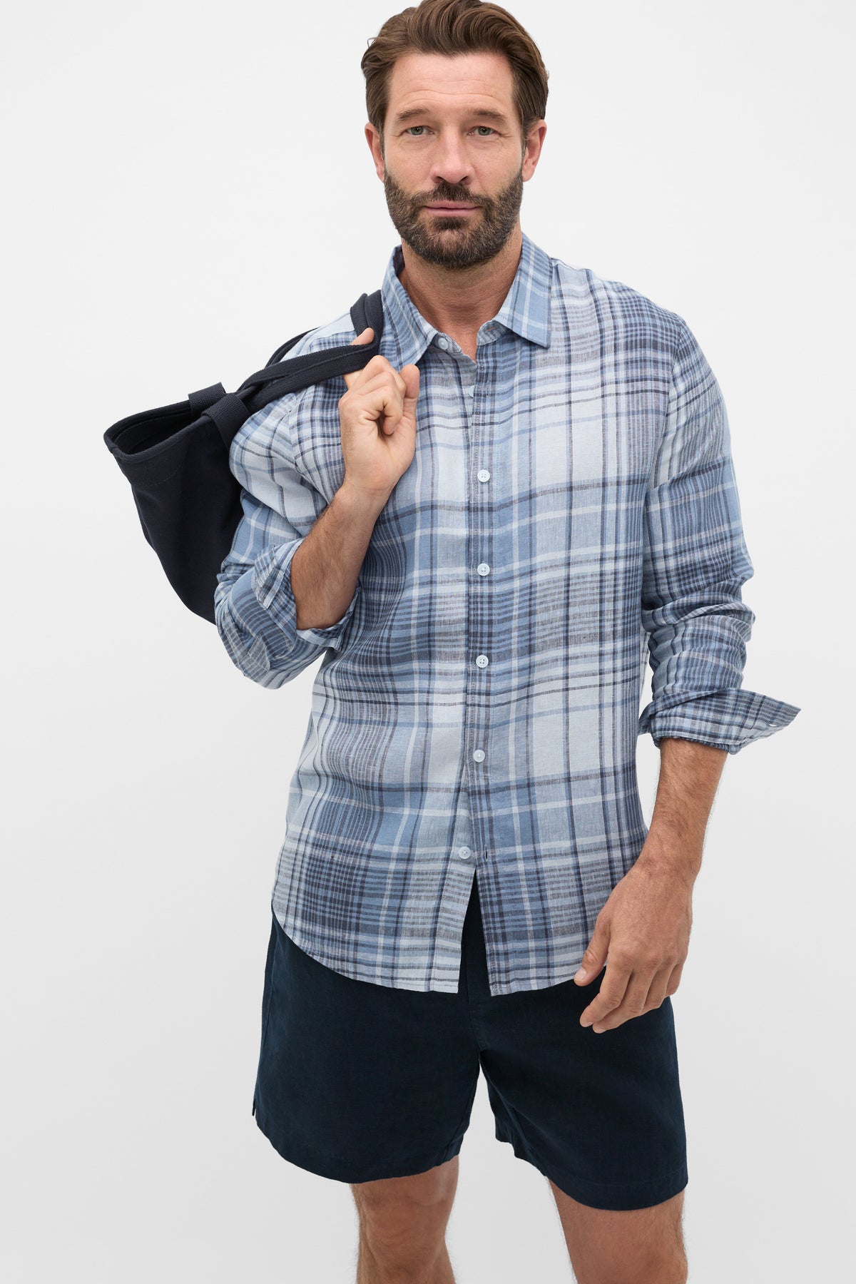 L/S Check Linen Shirt