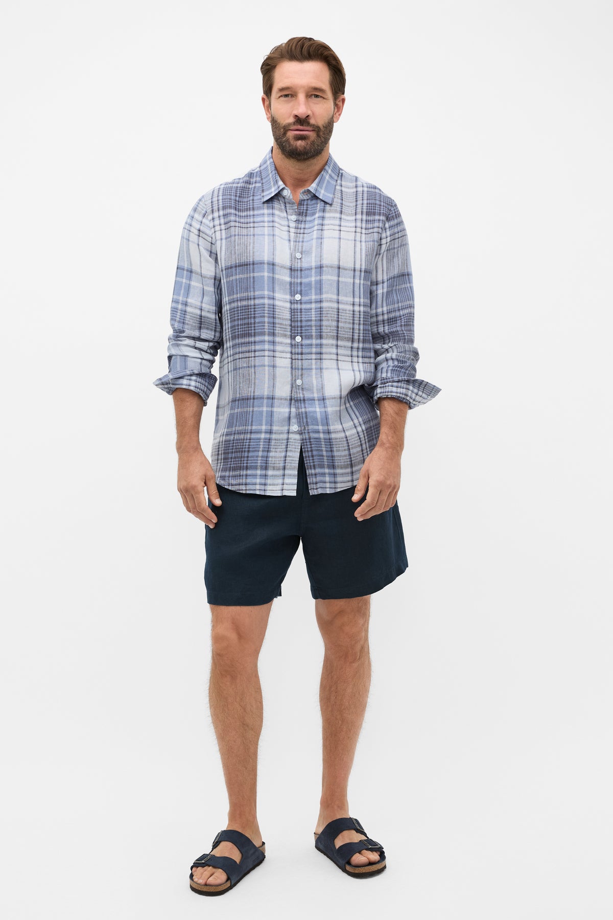 L/S Check Linen Shirt