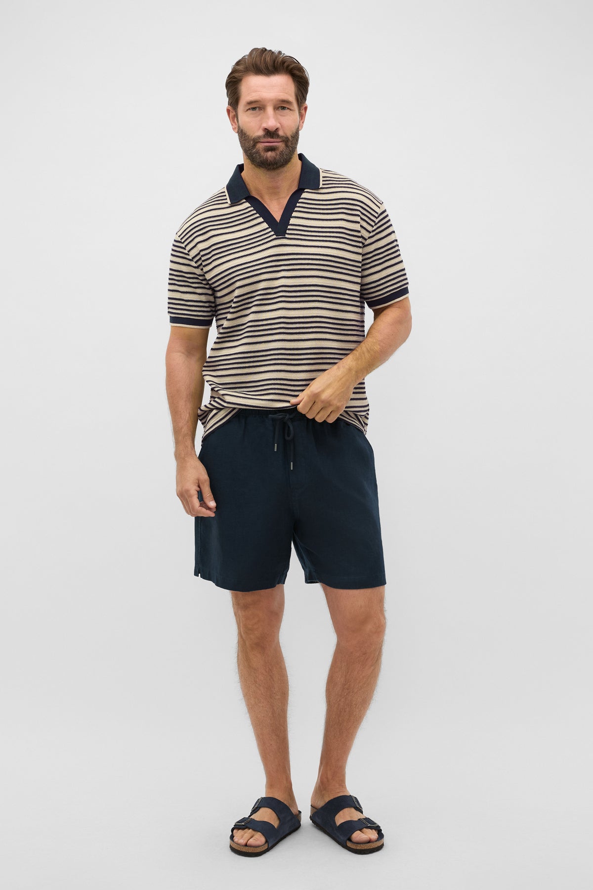 Stripe V Neck Polo