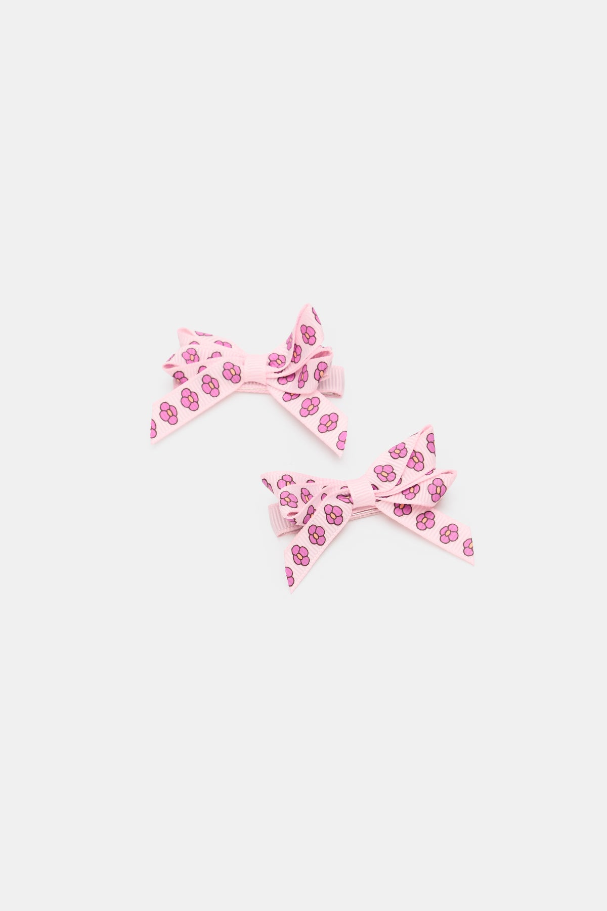 Flower Print Bow Duck Clips