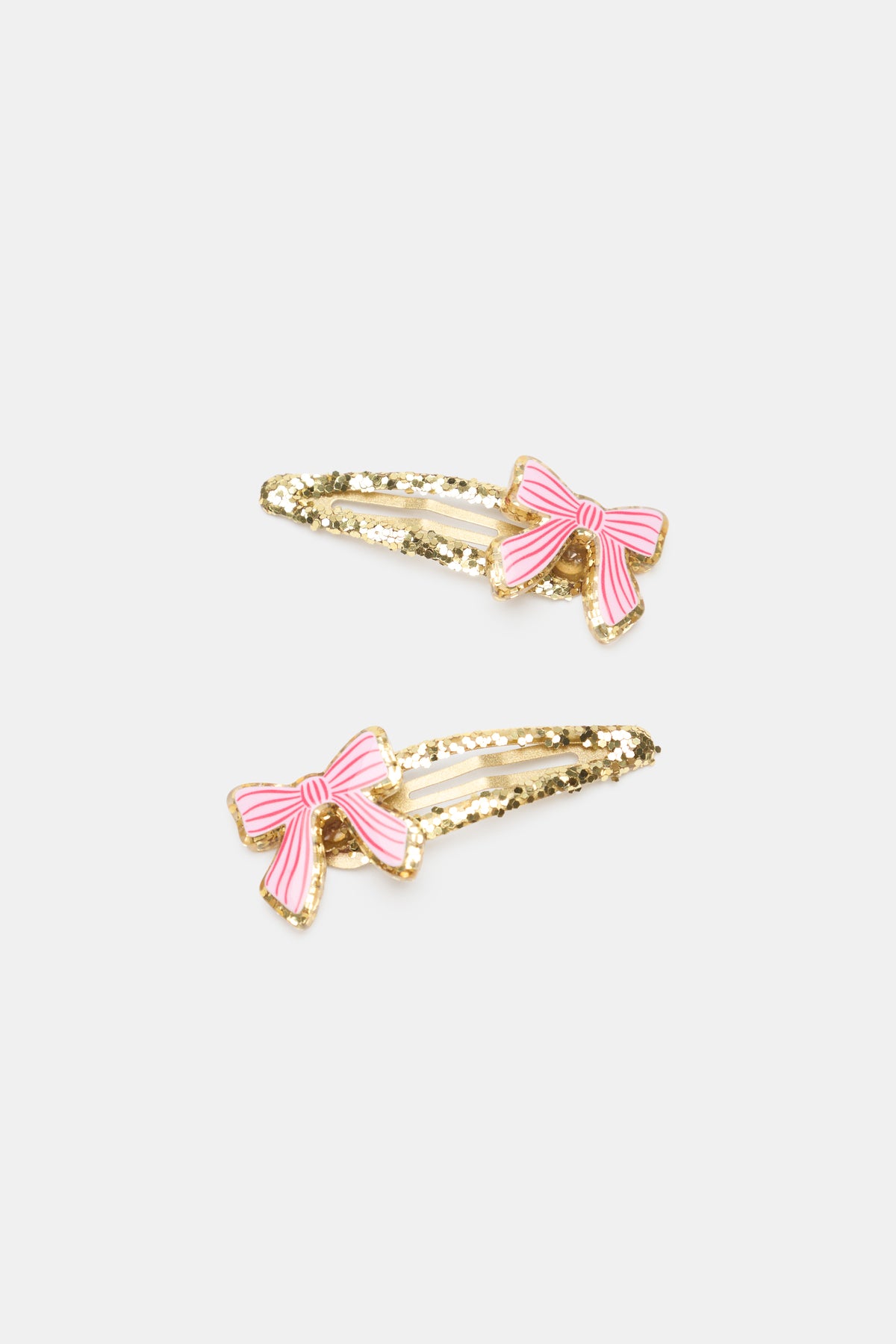 Glitter Stripe Bow Snaps