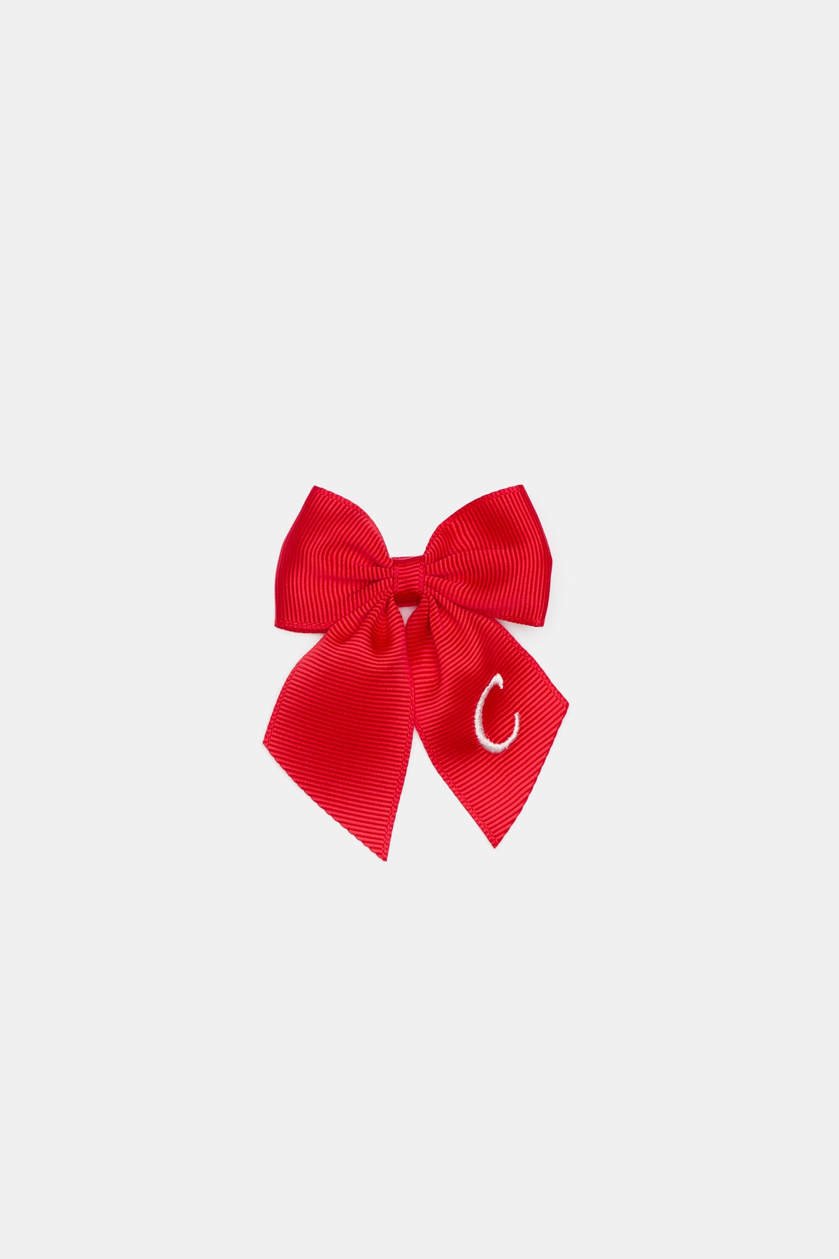 Grosgrain Initial Bow Duckclip