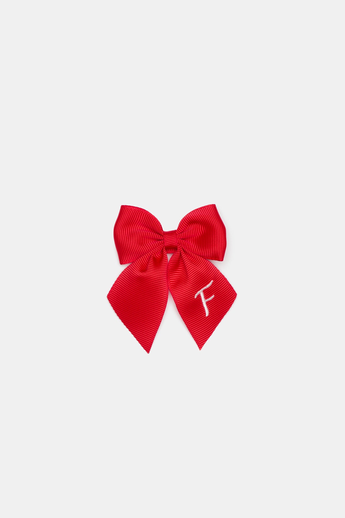 Grosgrain Initial Bow Duckclip