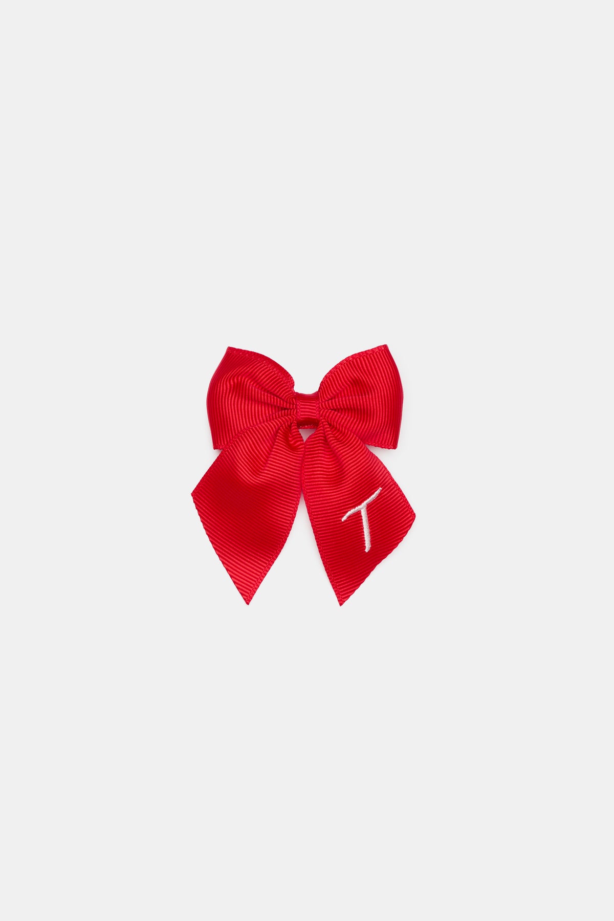 Grosgrain Initial Bow Duckclip
