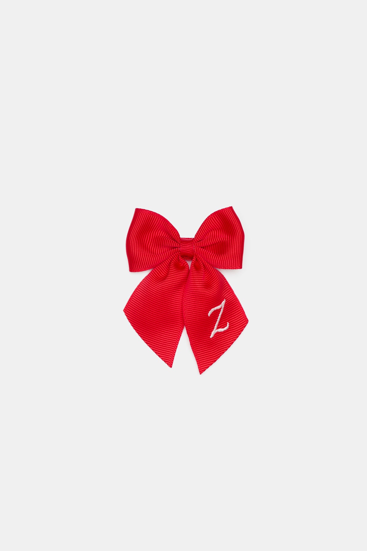 Grosgrain Initial Bow Duckclip
