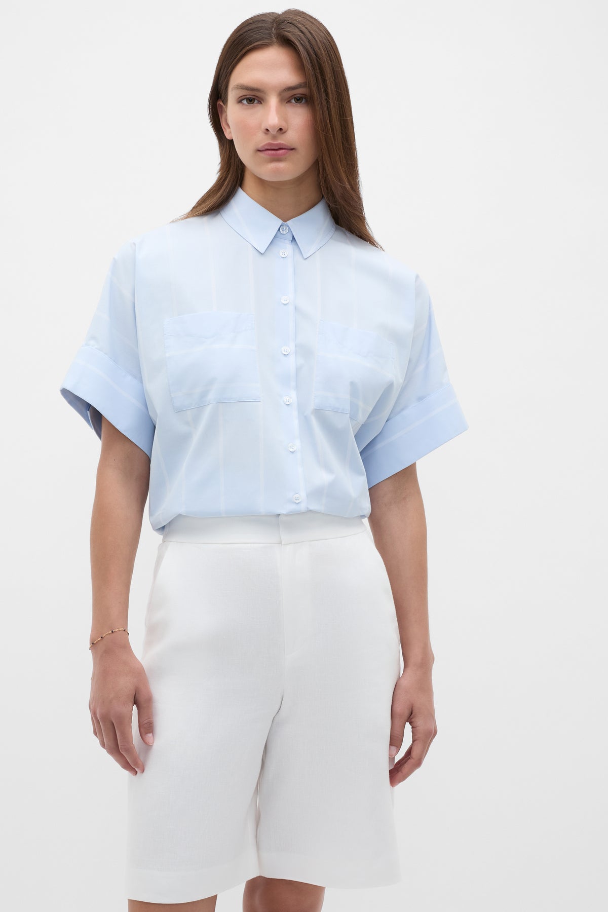 Cotton Stripe Pocket Shirt