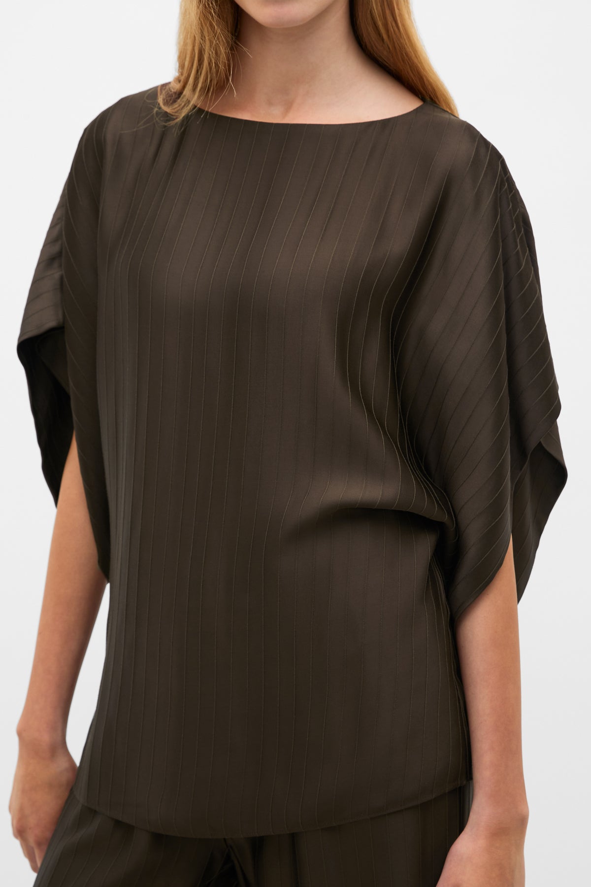Self Stripe Batwing Top