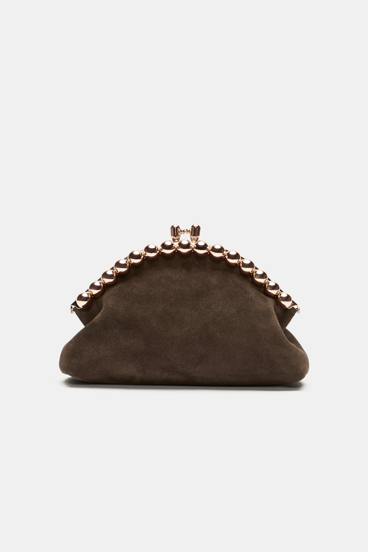Suede Hardware Clutch